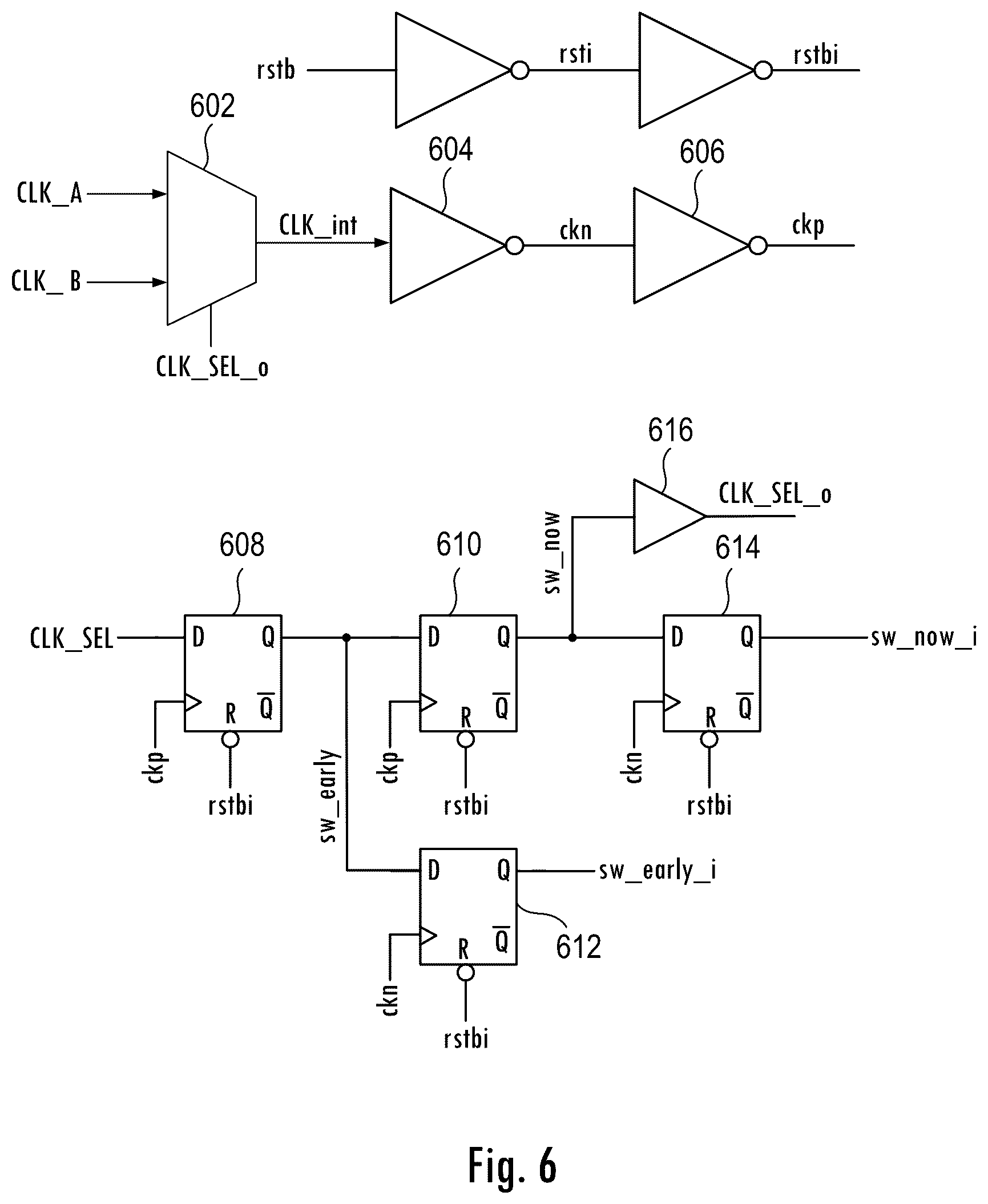 Patent US12615036 Figure 5 – Fast clock switching deglitch circuit