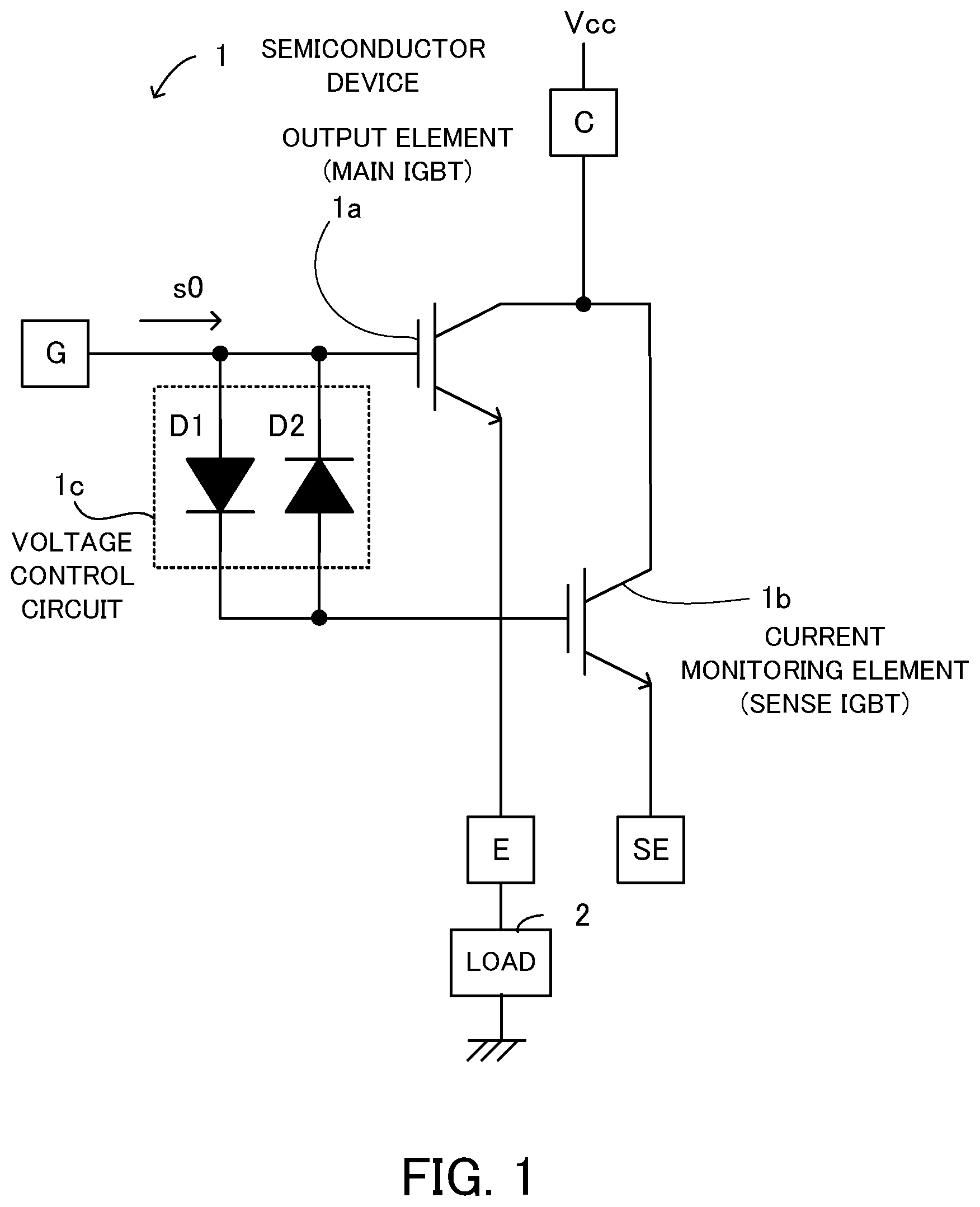 Patent US12615043 Figure 1 – Semiconductor device and overcurrent protection device