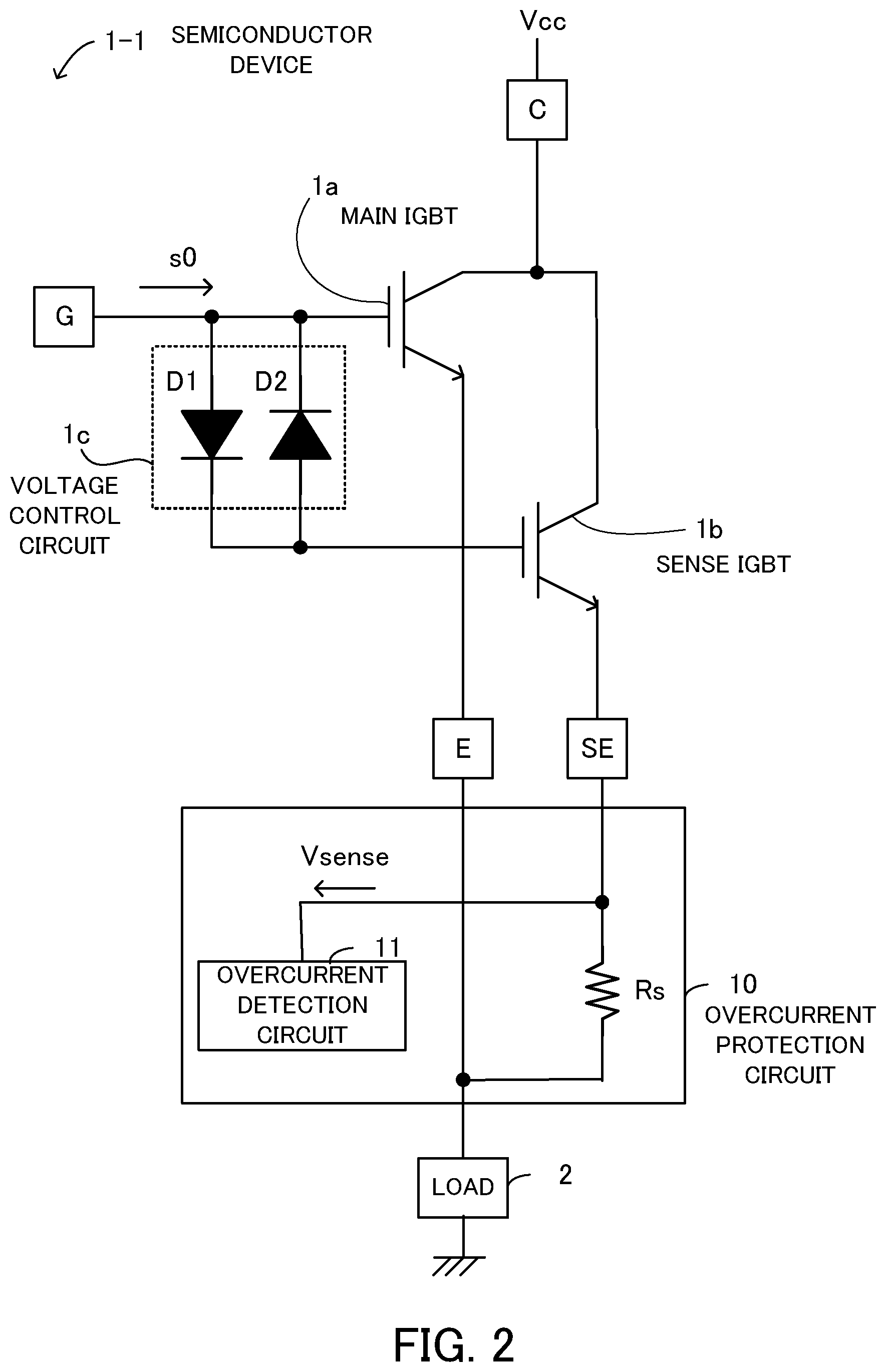 Patent US12615043 Figure 2 – Semiconductor device and overcurrent protection device