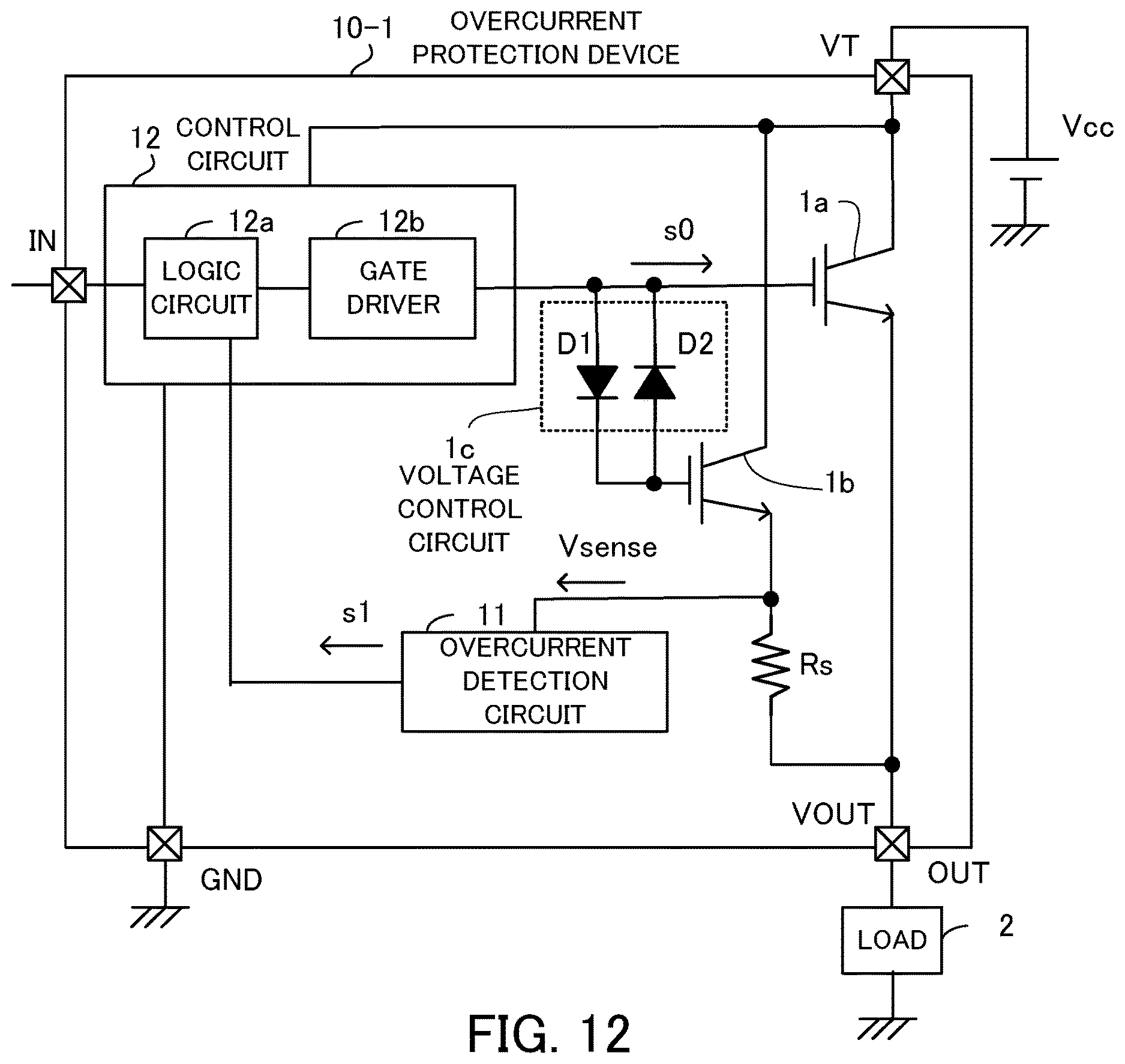 Patent US12615043 Figure 12 – Semiconductor device and overcurrent protection device