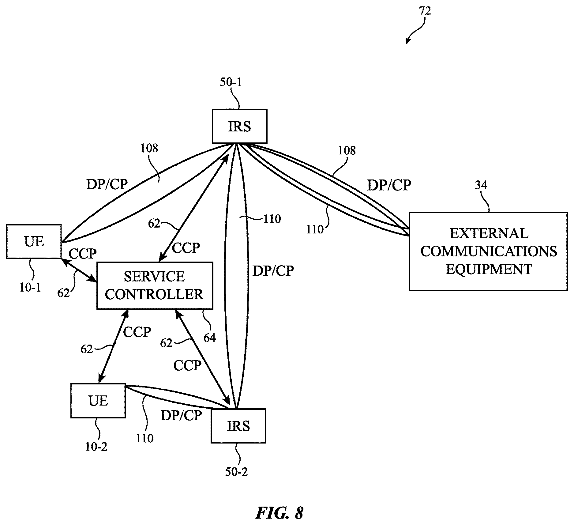 Patent US12615075 Figure 8 – Network-independent intelligent reflecting surface