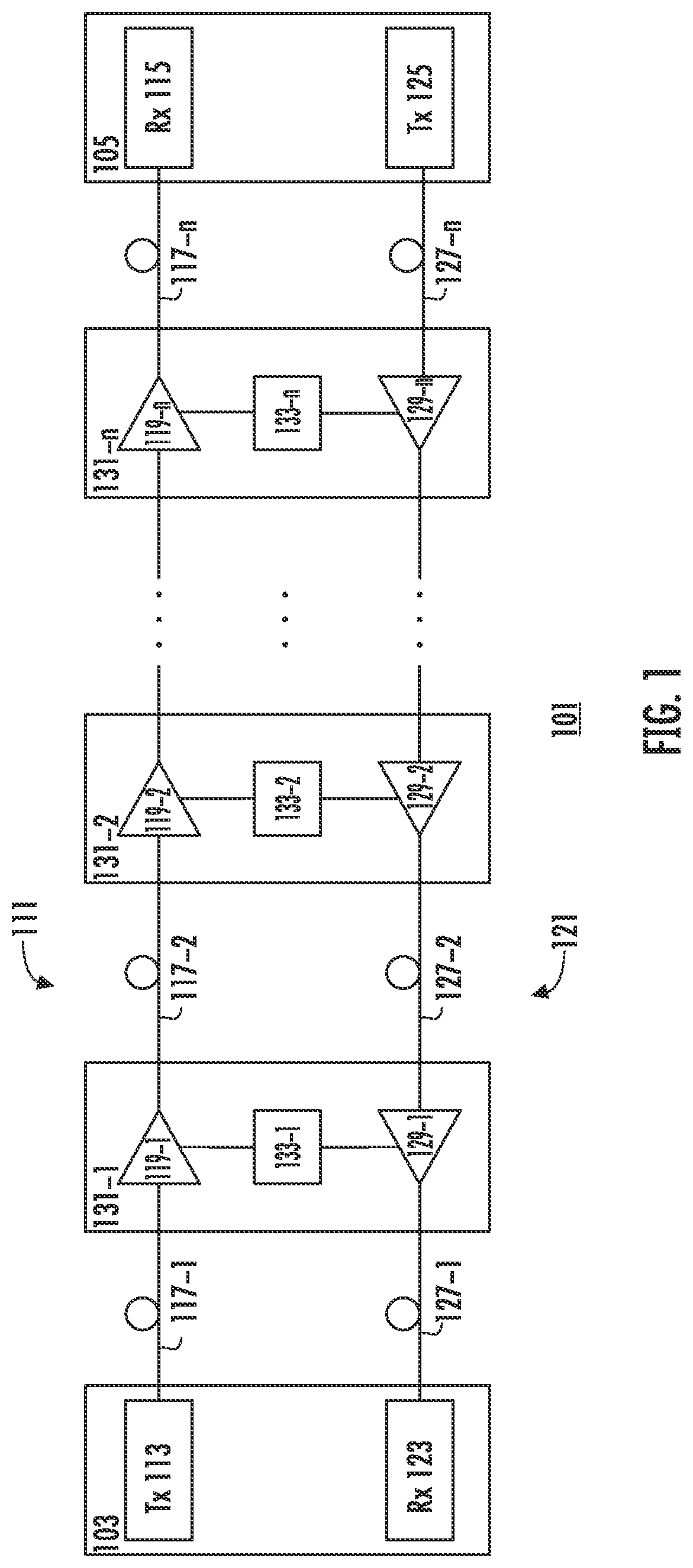Patent US12615089 Figure 1 – Terrestrial repeater and optimized repeater spacing