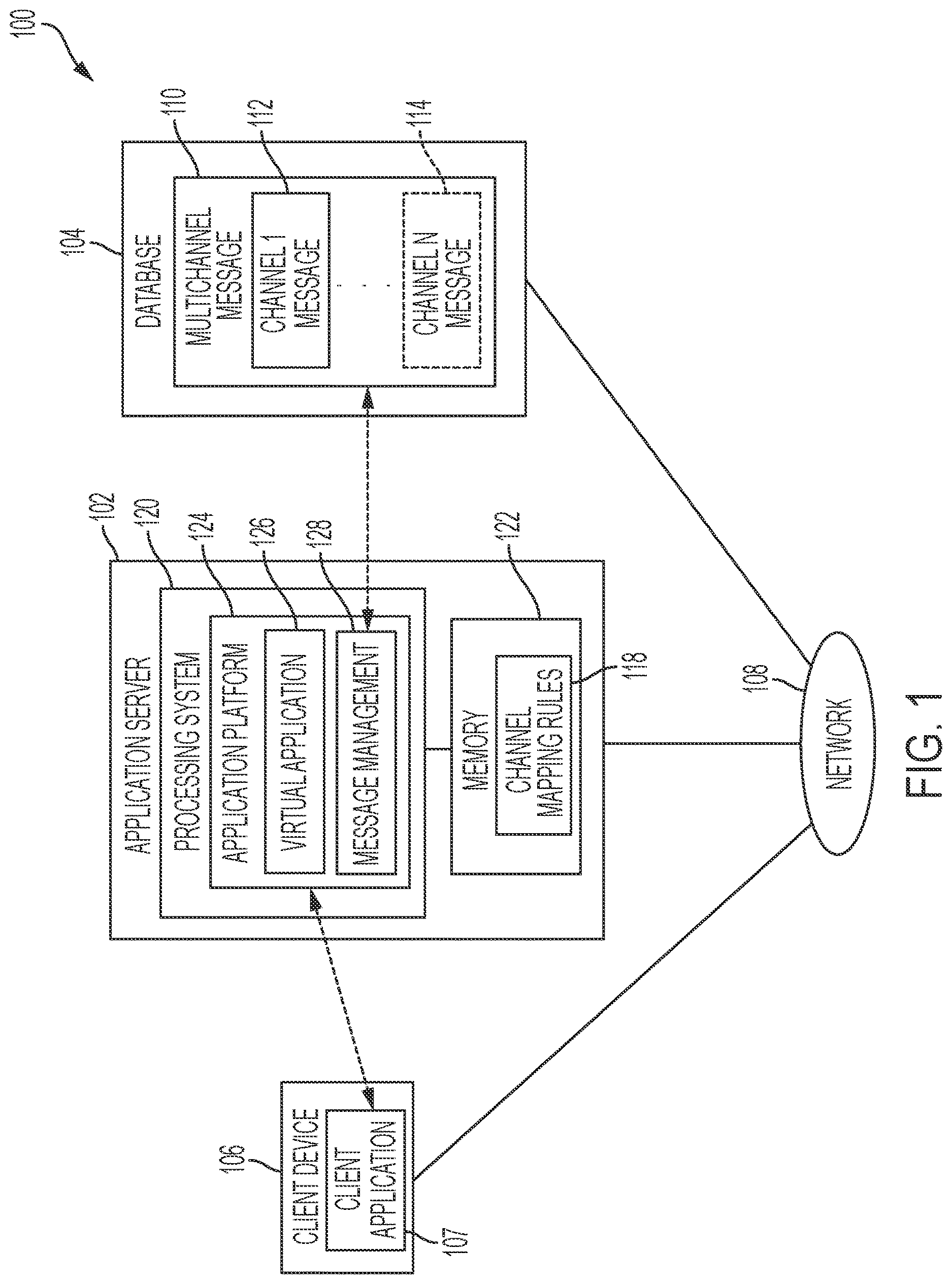 Patent US12615226 Figure 1 – Database systems and related multichannel communication methods