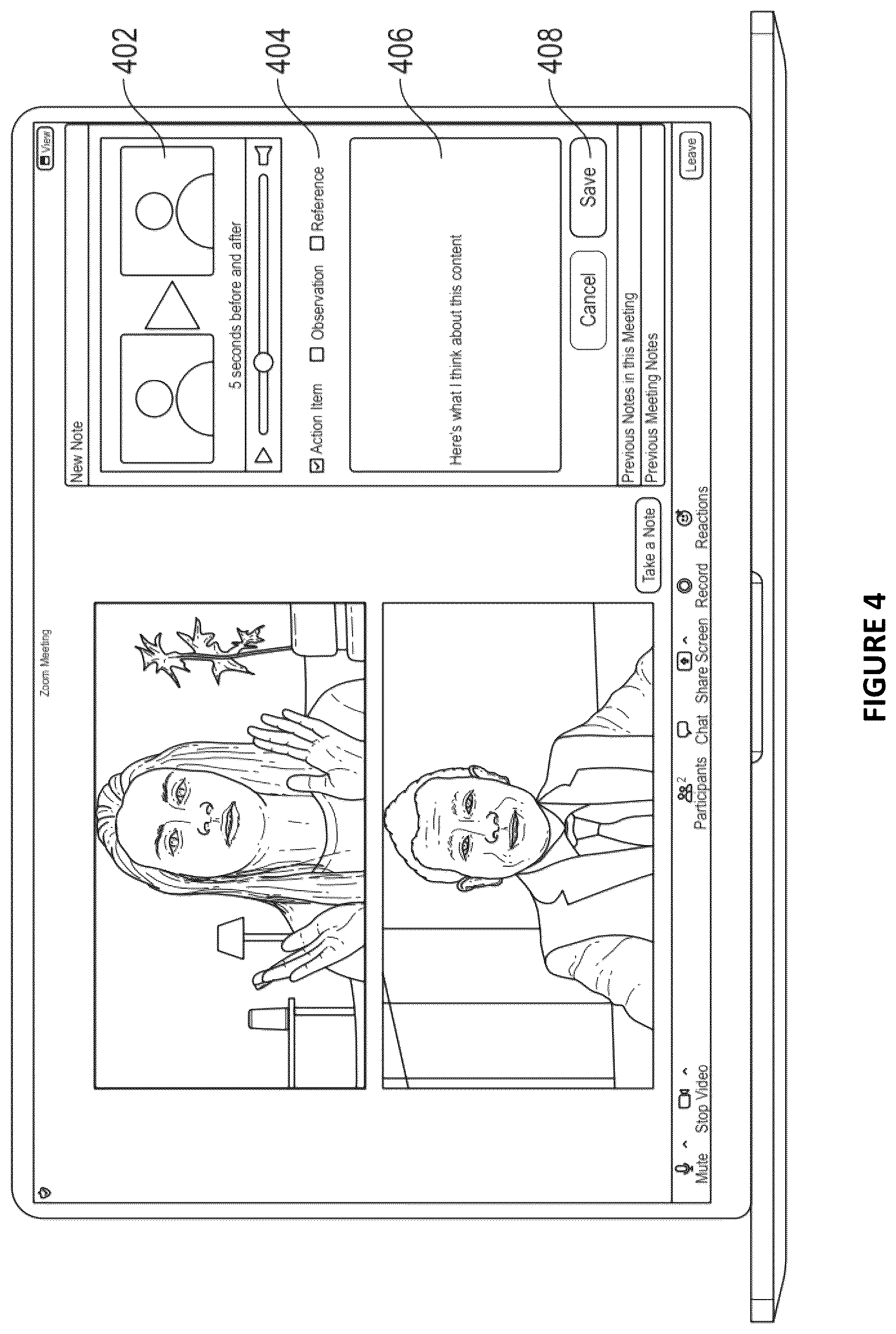 Patent US12615303 Figure 5 – Note capture via participant devices in communication sessions
