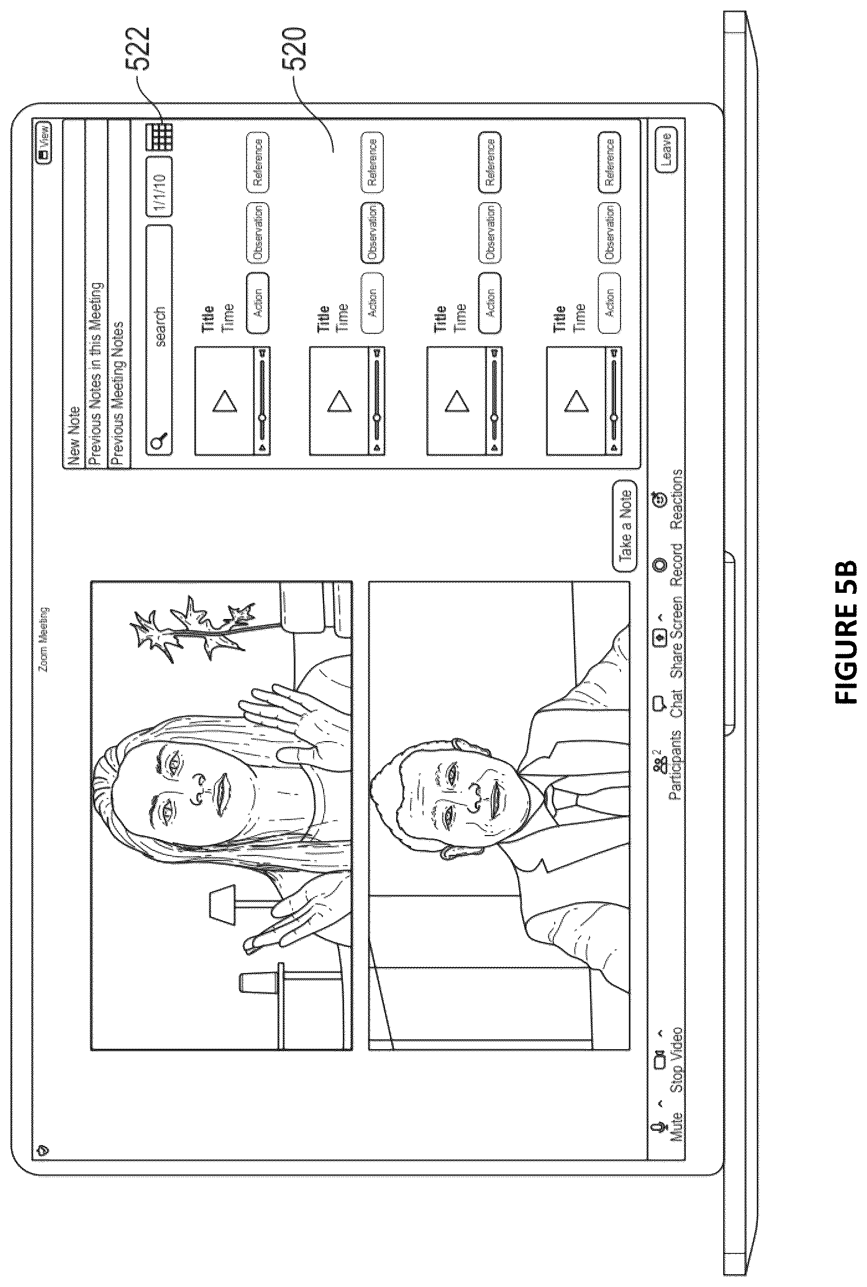 Patent US12615303 Figure 7 – Note capture via participant devices in communication sessions