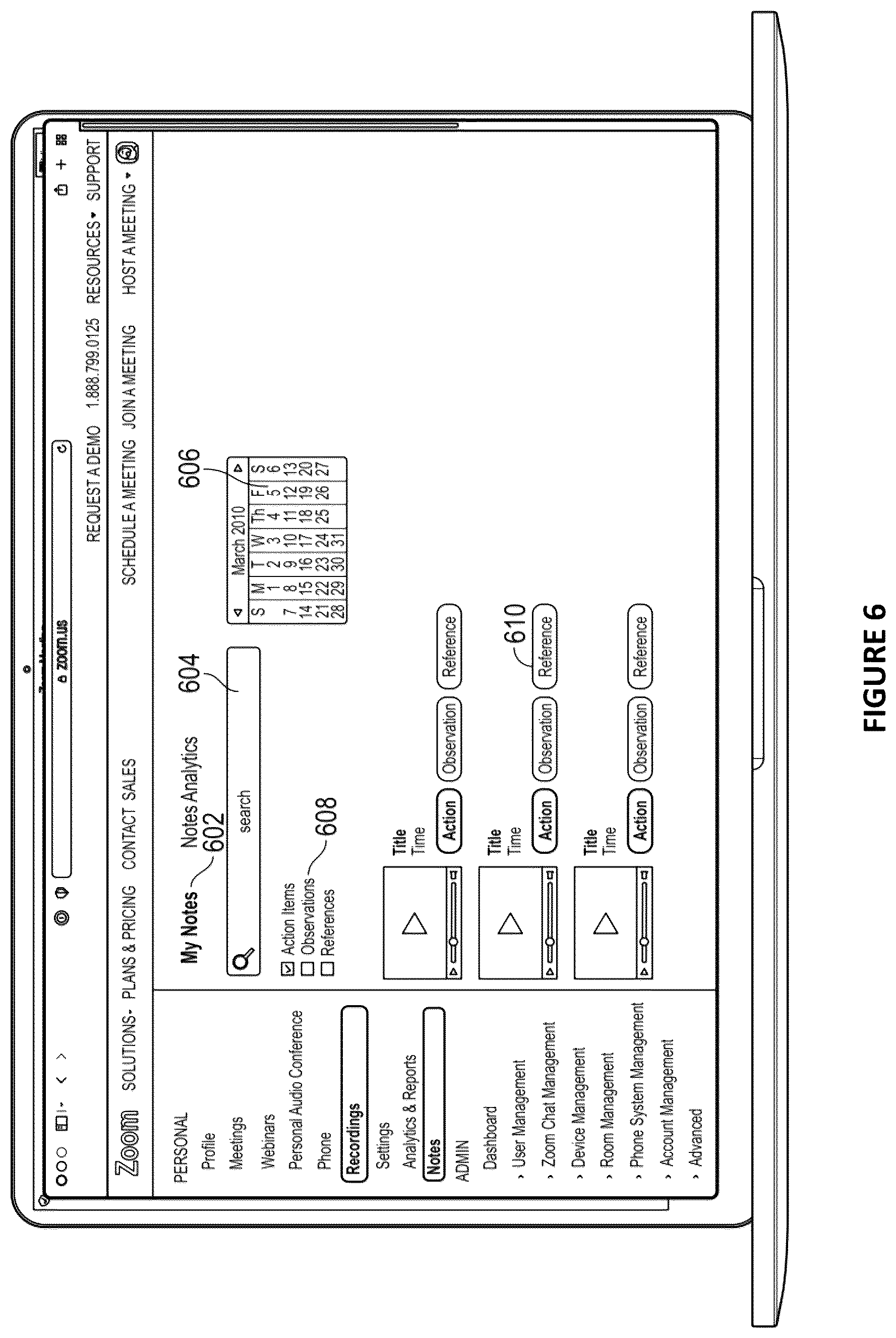 Patent US12615303 Figure 8 – Note capture via participant devices in communication sessions