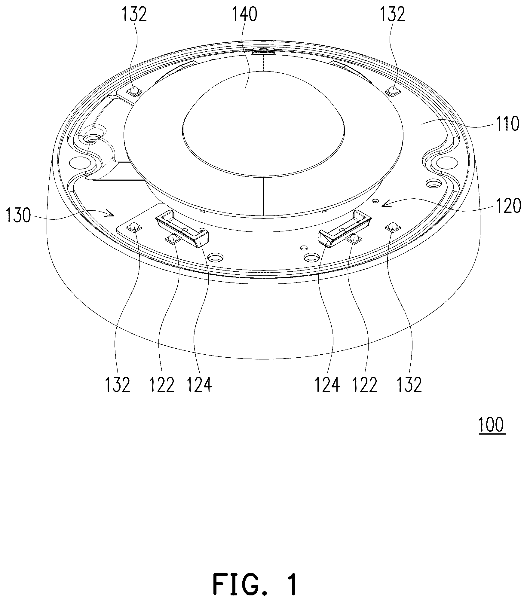 Patent US12615441 Figure 1 – Image capturing device with illumination brightness distribution and adjustment method thereof