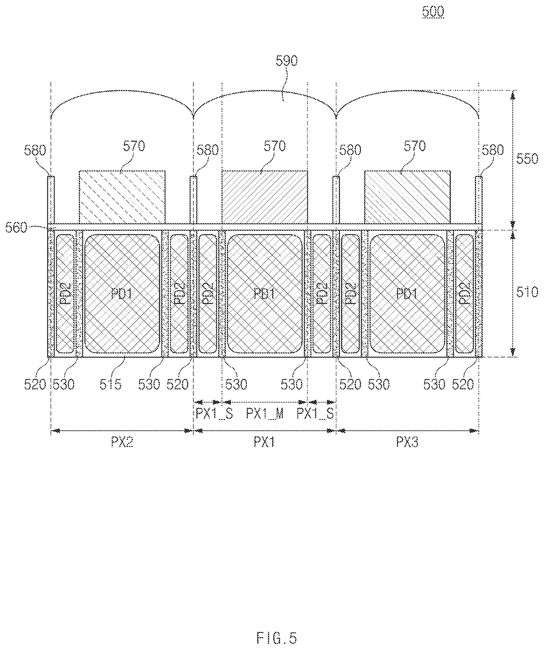 Patent US12615445 Figure 5 – Image sensing device including different types of sub-pixels and imaging device including the same