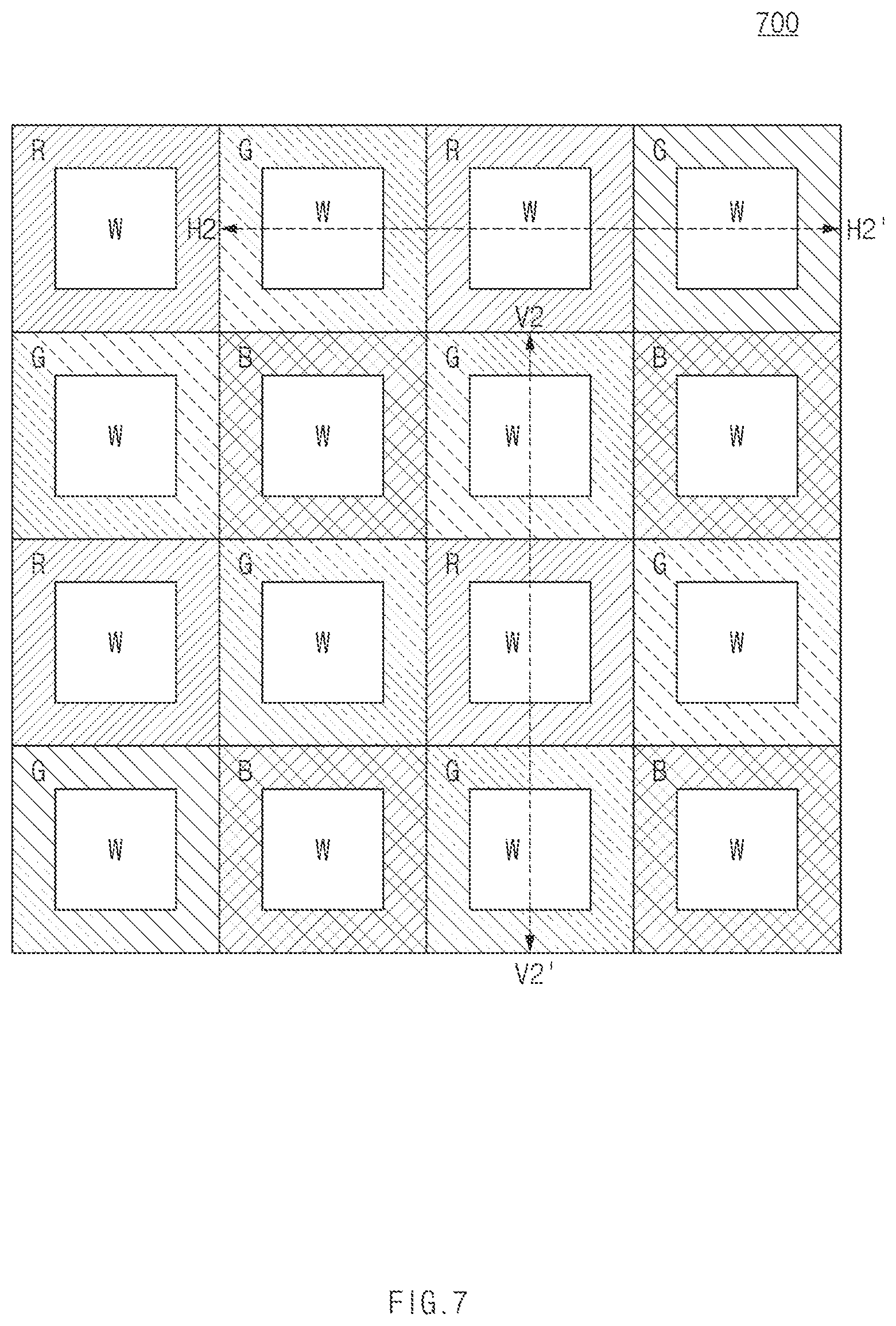 Patent US12615445 Figure 7 – Image sensing device including different types of sub-pixels and imaging device including the same