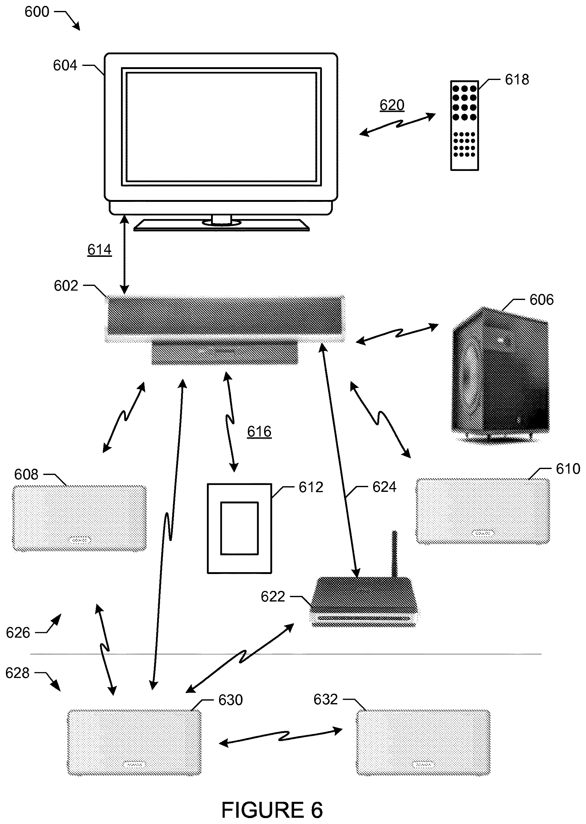 Patent US12615484 Figure 6 – Network device for media playback