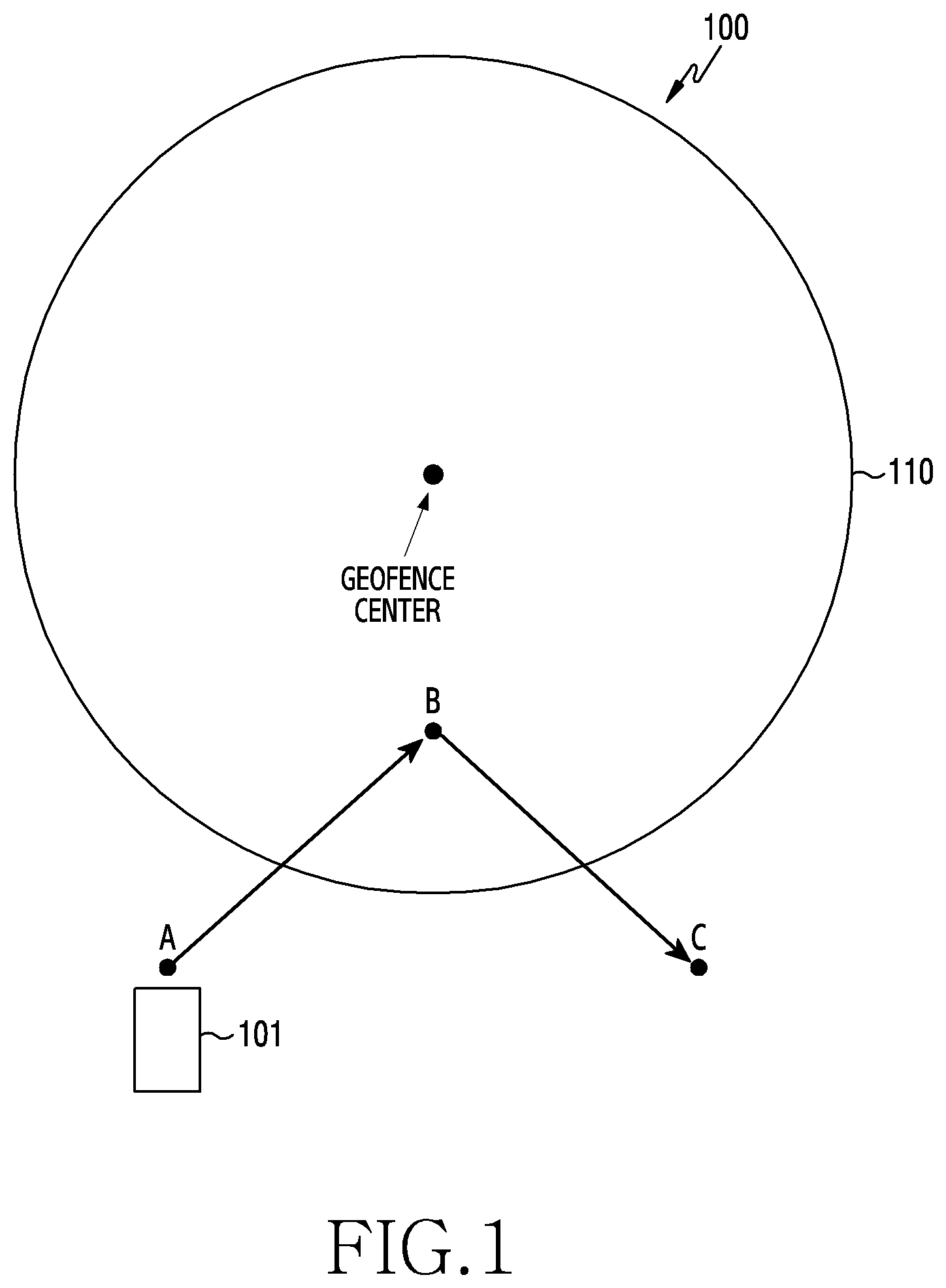 Patent US12615490 Figure 1 – Electronic device for configuring geofence and operation method thereof