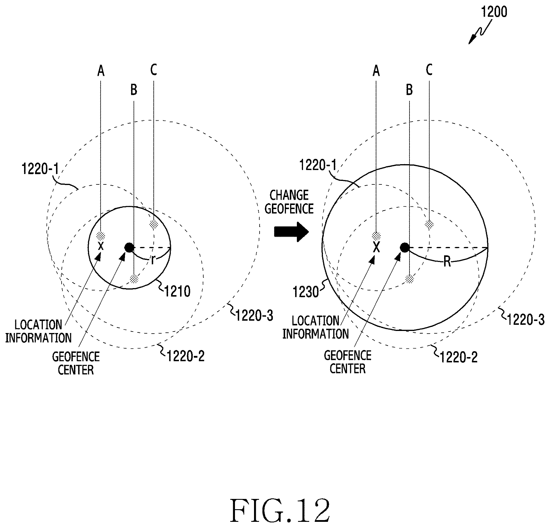 Patent US12615490 Figure 13 – Electronic device for configuring geofence and operation method thereof