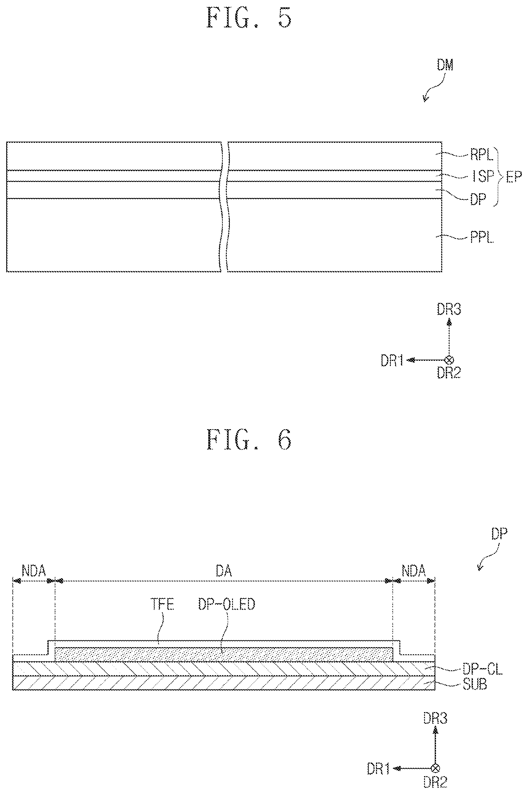 Patent US12615724 Figure 5 – Flexible display device with settled cover layer