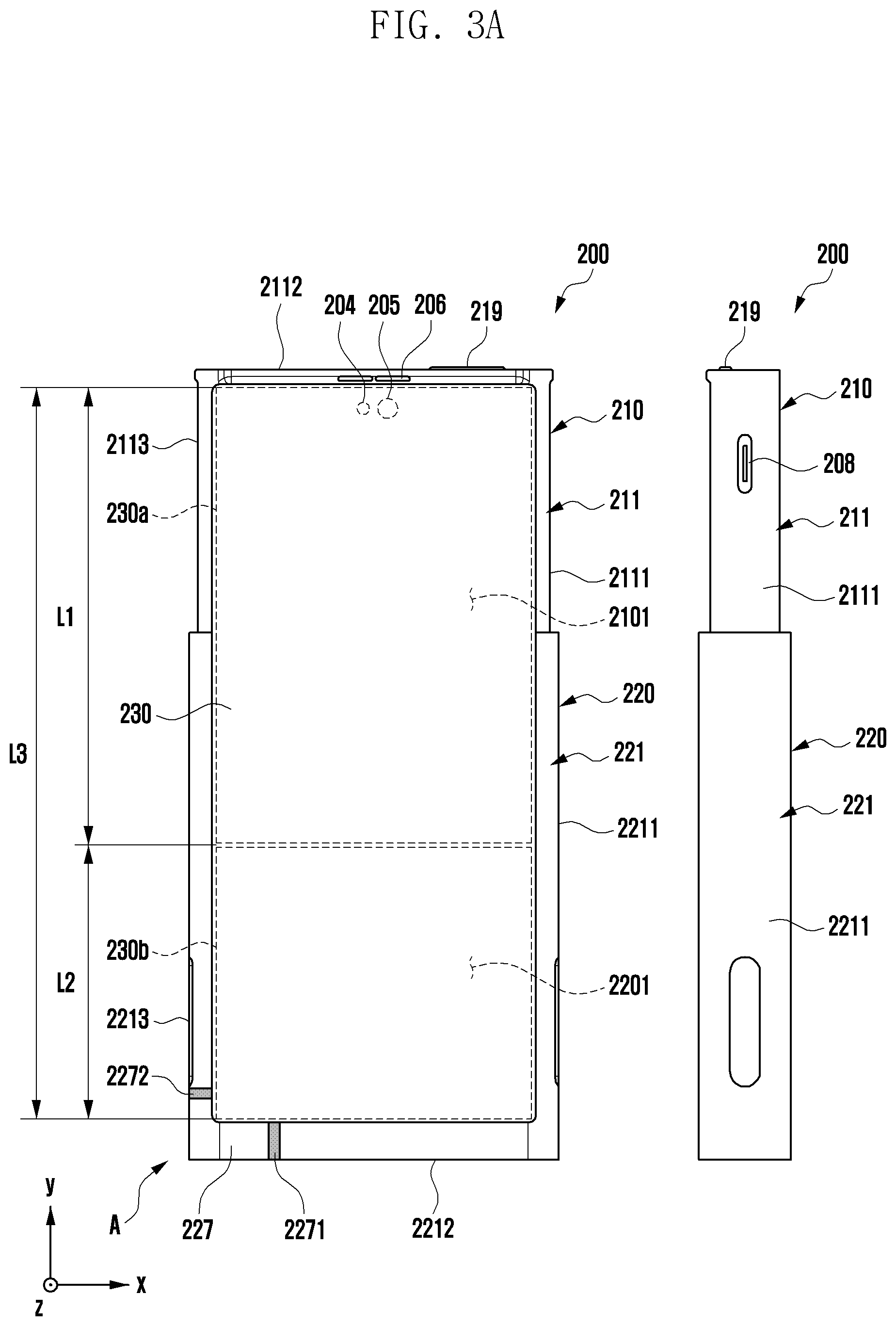Patent US12615729 Figure 4 – Electronic device including flexible display