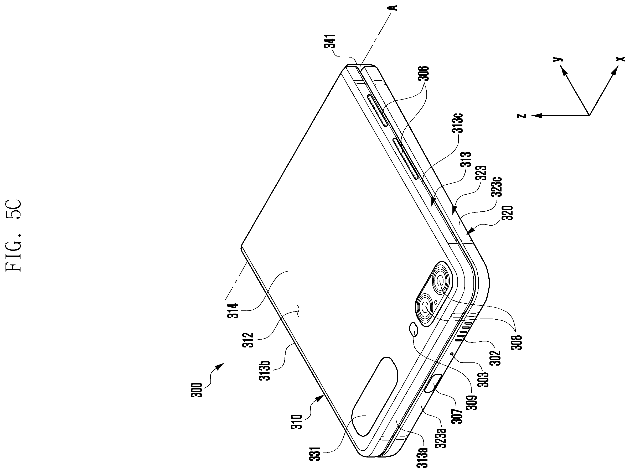 Patent US12615729 Figure 9 – Electronic device including flexible display