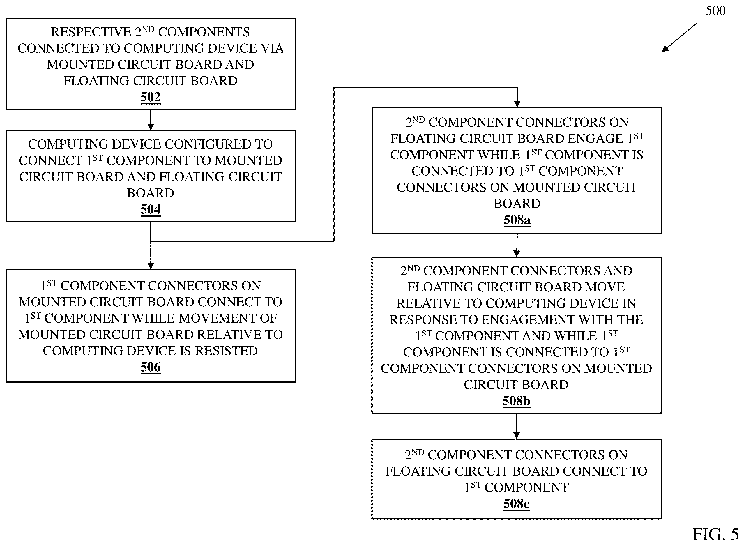 Patent US12615732 Figure 6 – Mounted circuit board/floating circuit board component connection system
