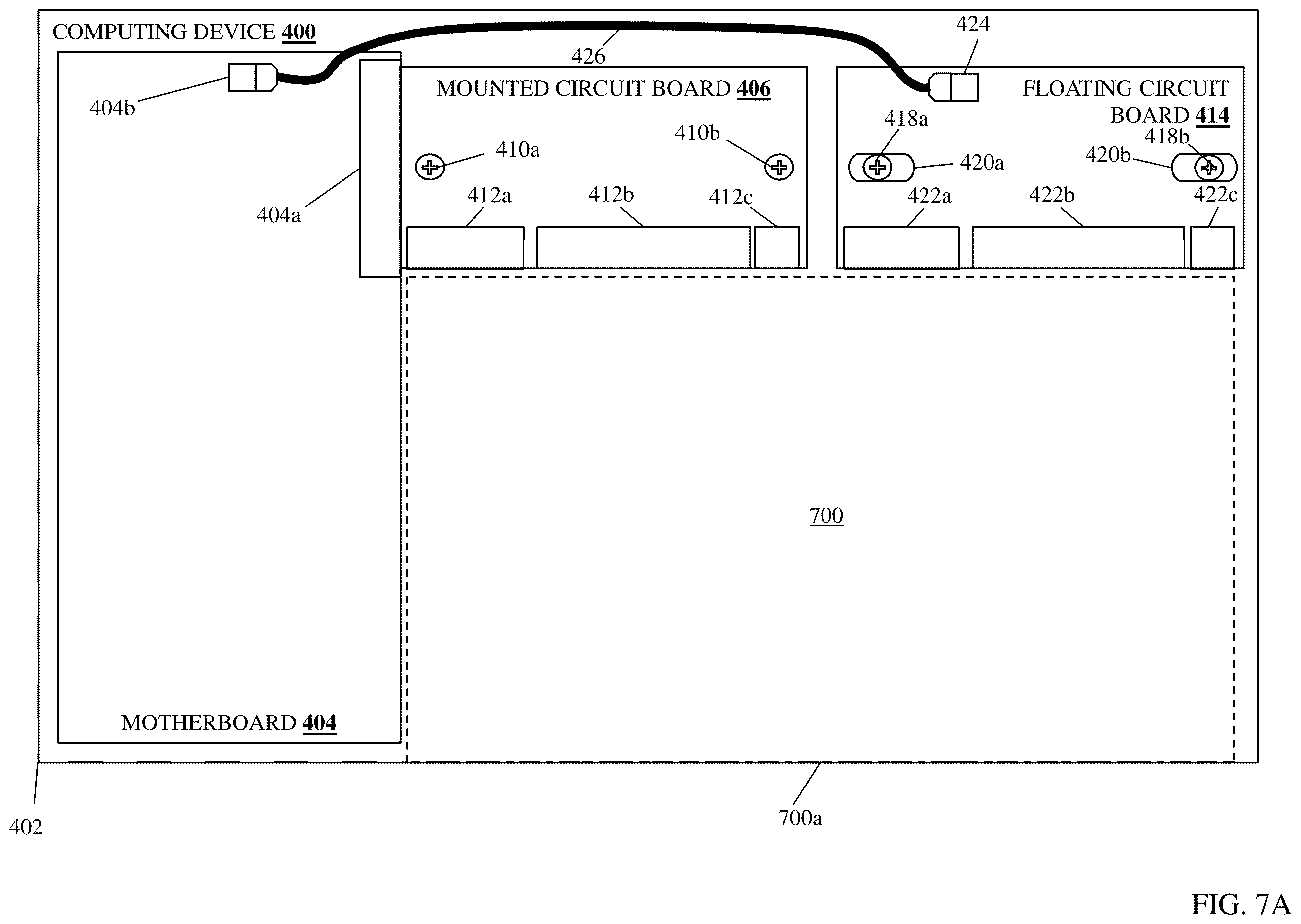 Patent US12615732 Figure 9 – Mounted circuit board/floating circuit board component connection system