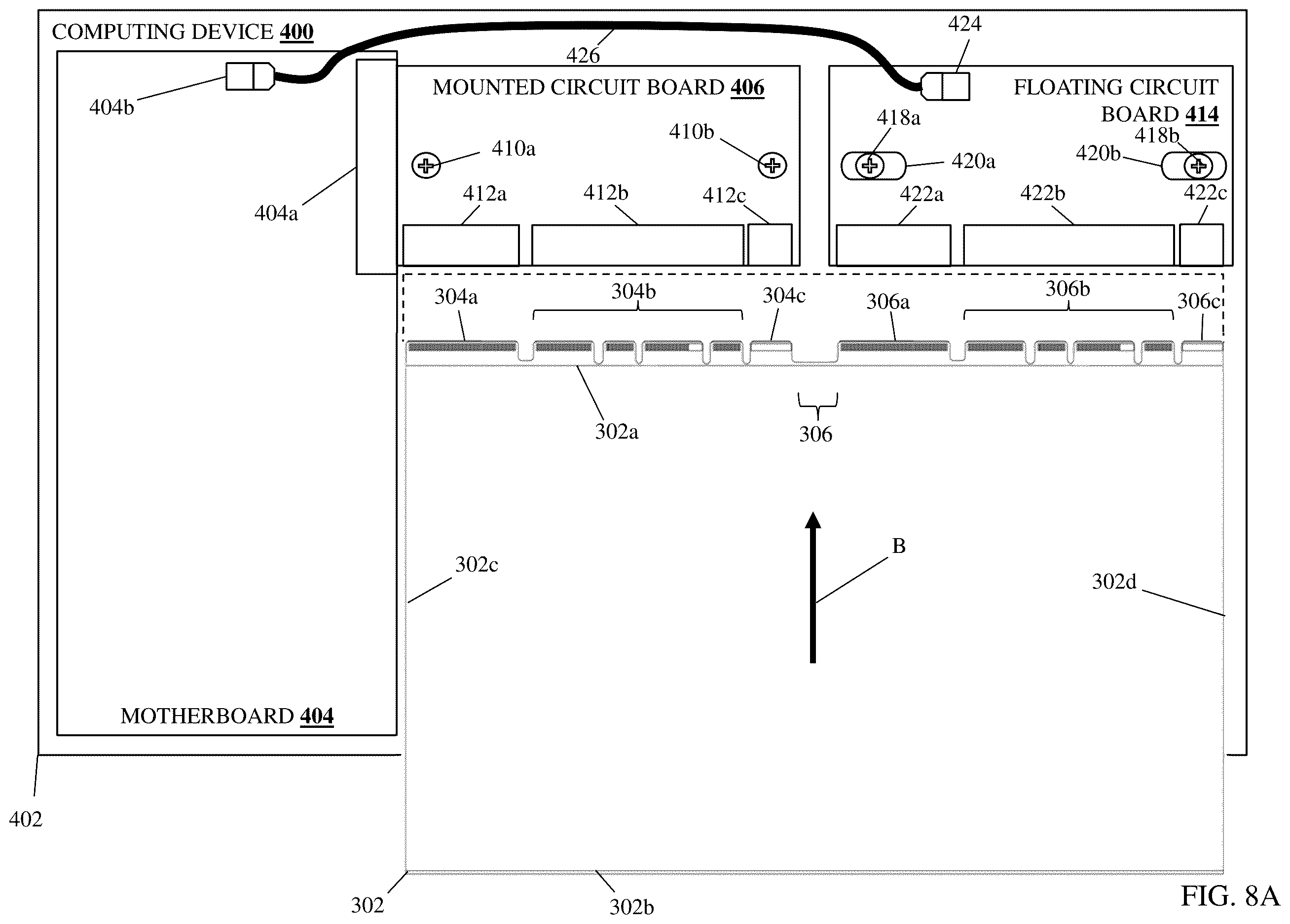Patent US12615732 Figure 11 – Mounted circuit board/floating circuit board component connection system