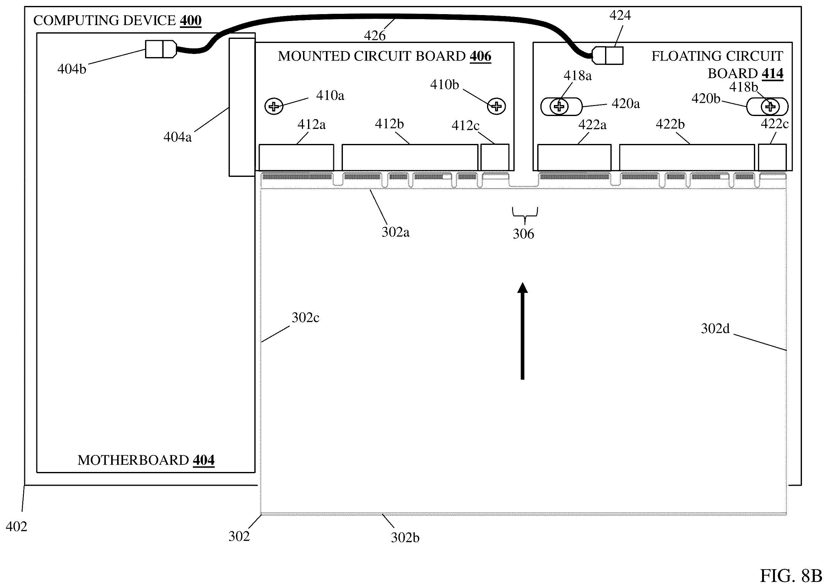 Patent US12615732 Figure 12 – Mounted circuit board/floating circuit board component connection system