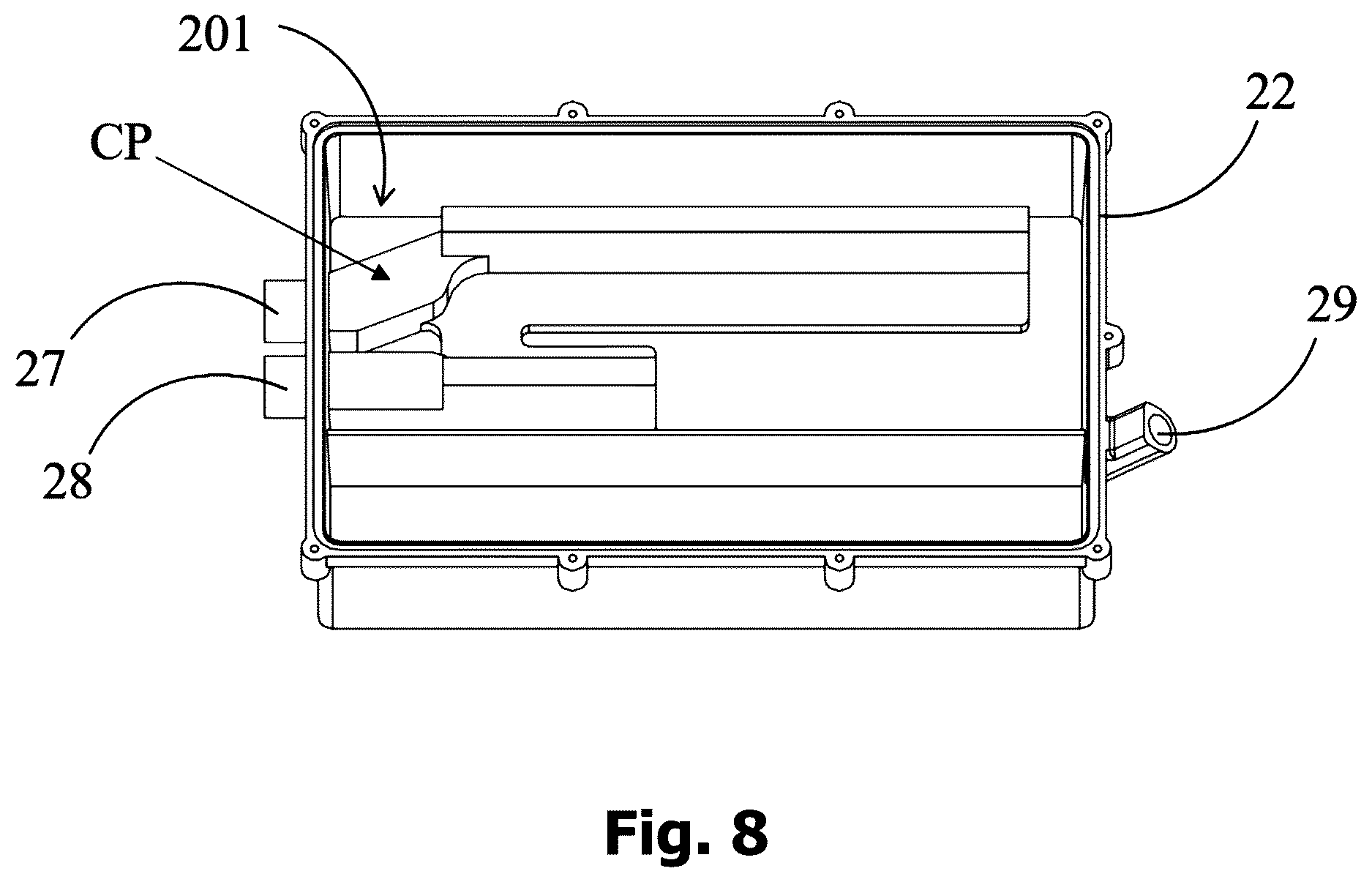 Patent US12615749 Figure 7 – On board power device and thermal management system