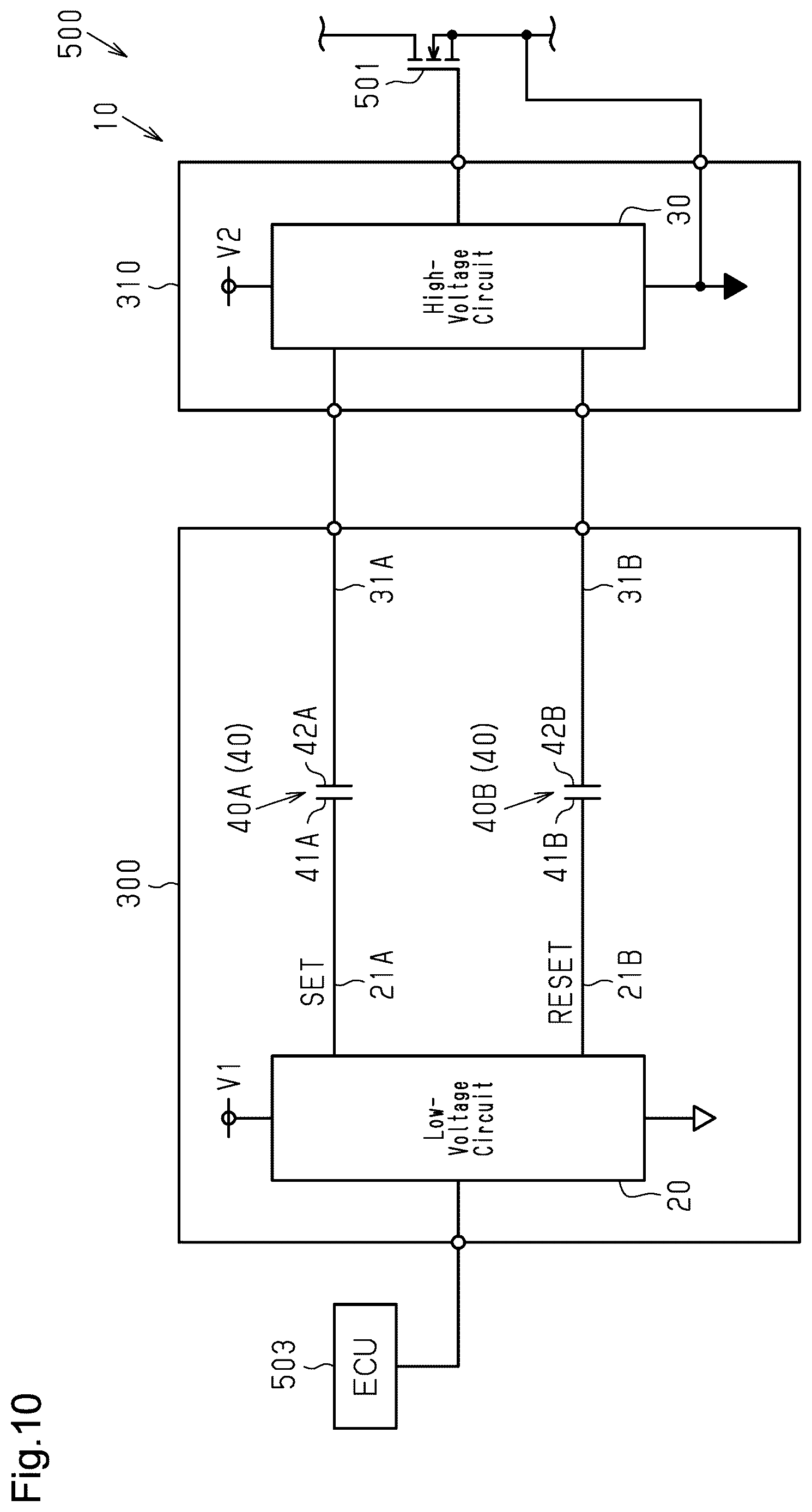 Patent US12615787 Figure 10 – Isolator including electrically floating intermediate electrode portion