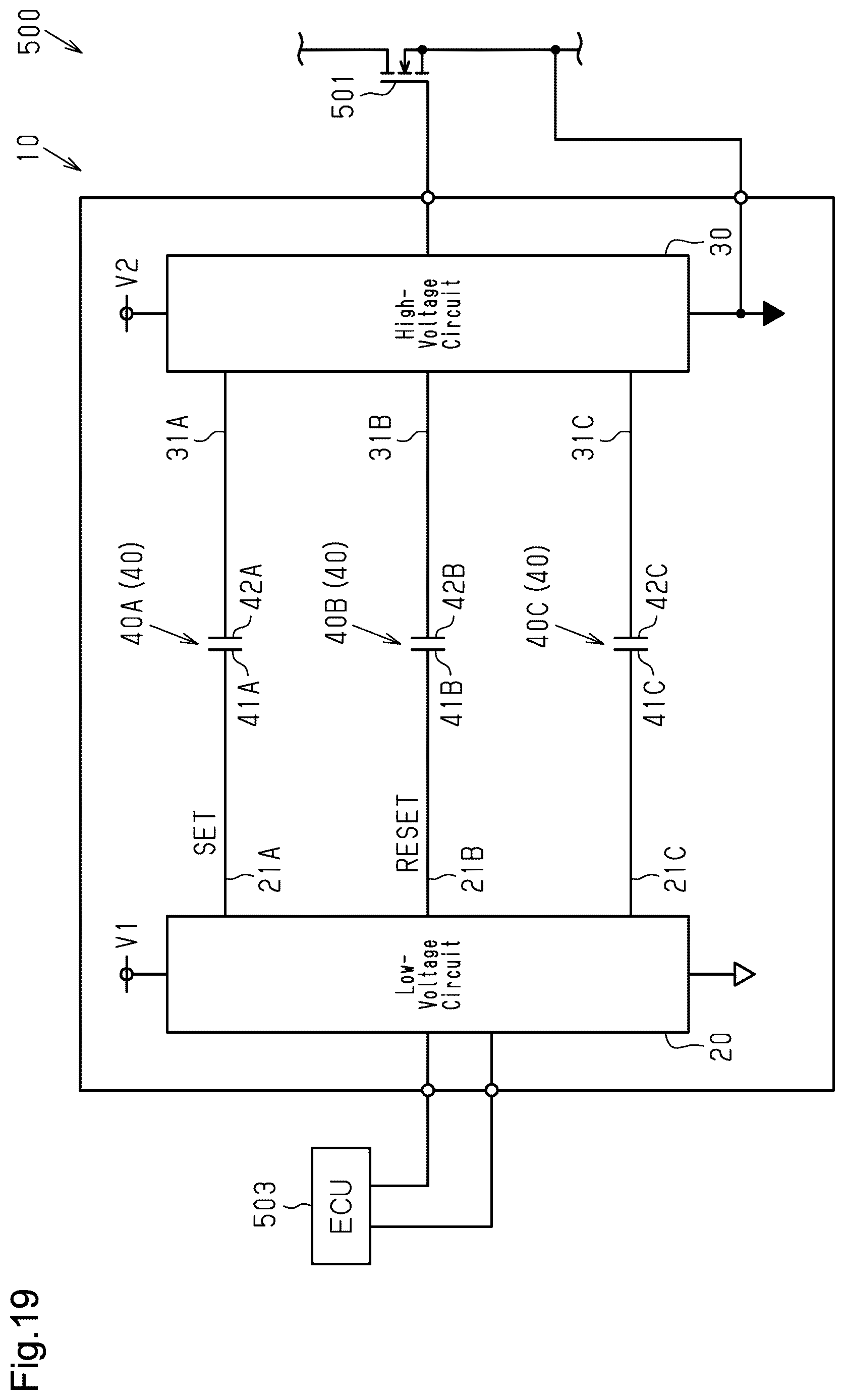 Patent US12615787 Figure 19 – Isolator including electrically floating intermediate electrode portion