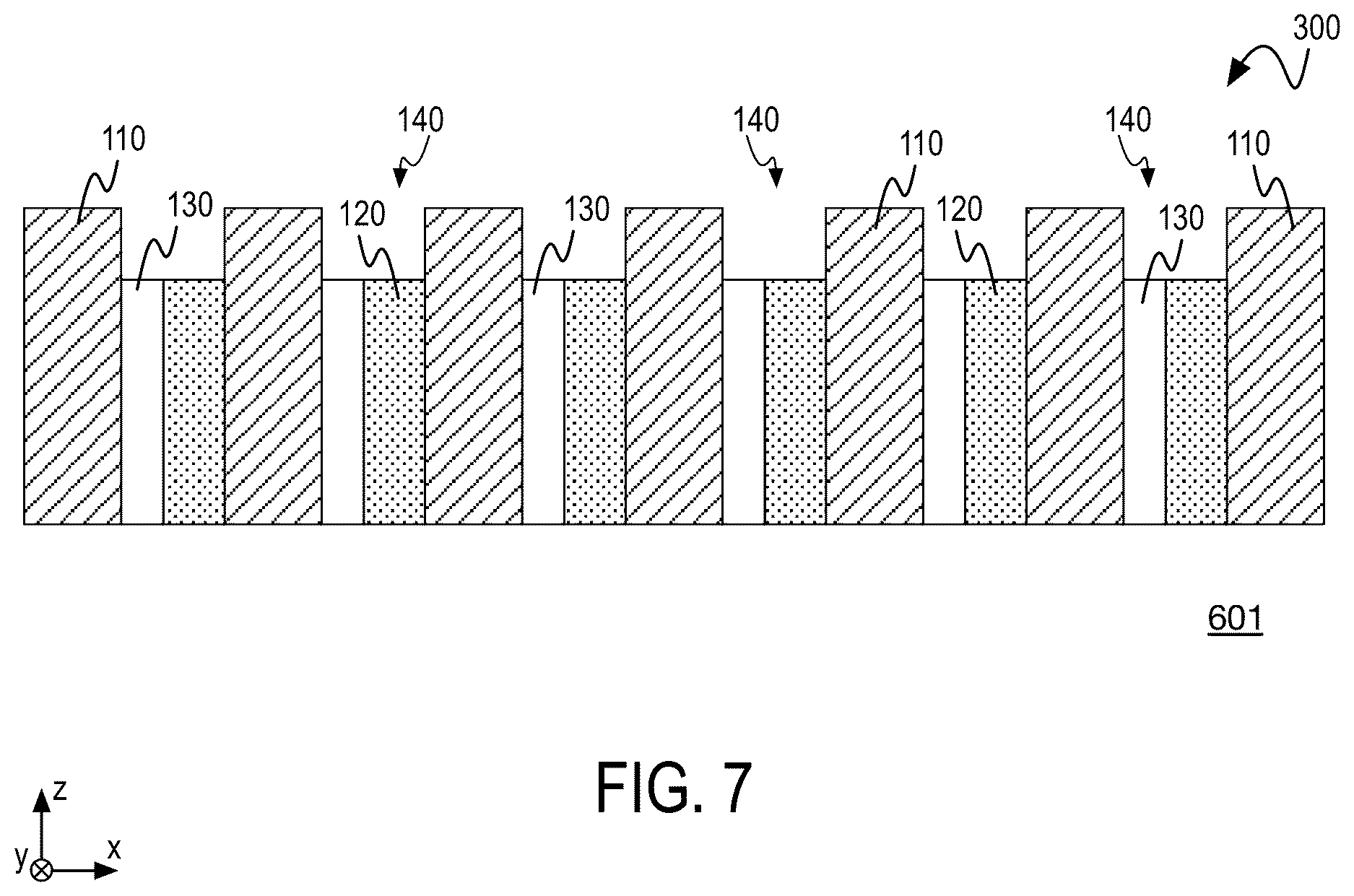 Patent US12615802 Figure 9 – Square etch profiles in heterogenous materials of integrated circuit devices