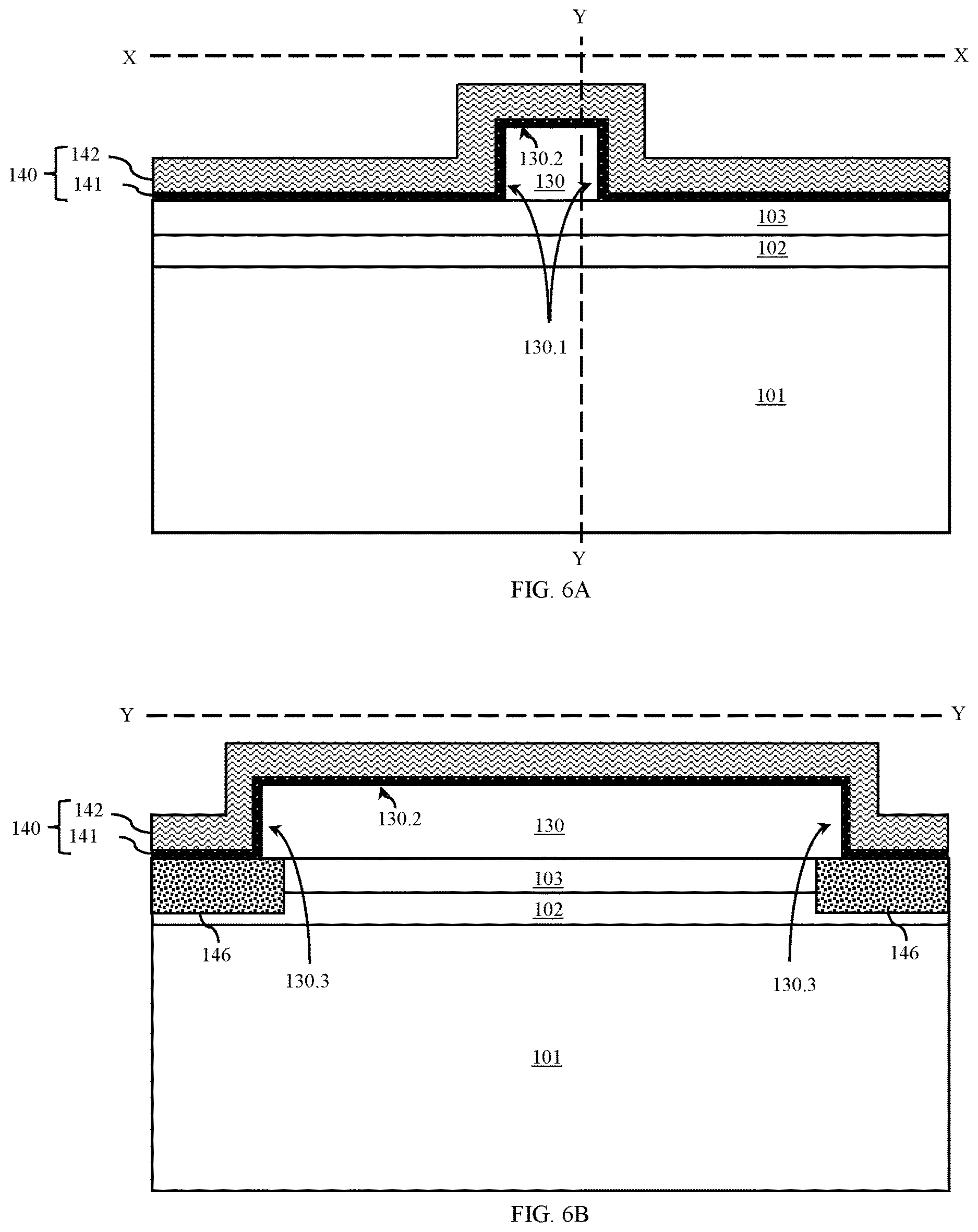 Patent US12615803 Figure 7 – Transistor with a primary gate wrapping a floating secondary gate