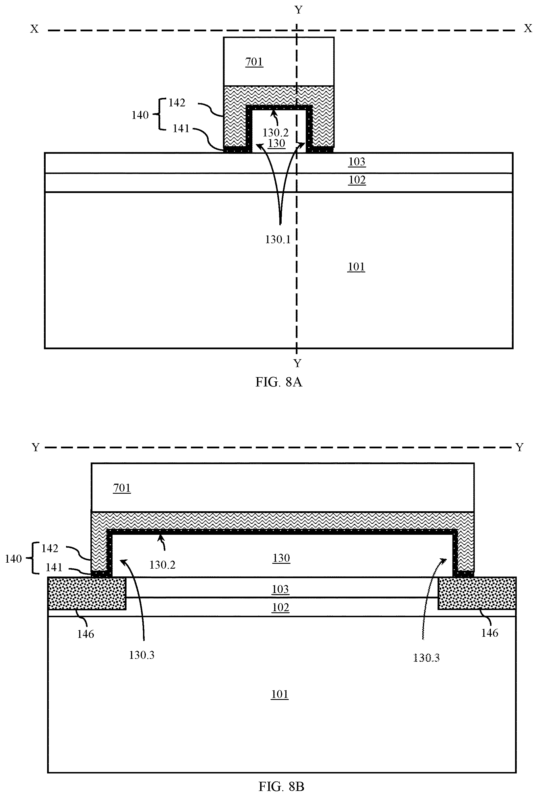 Patent US12615803 Figure 10 – Transistor with a primary gate wrapping a floating secondary gate