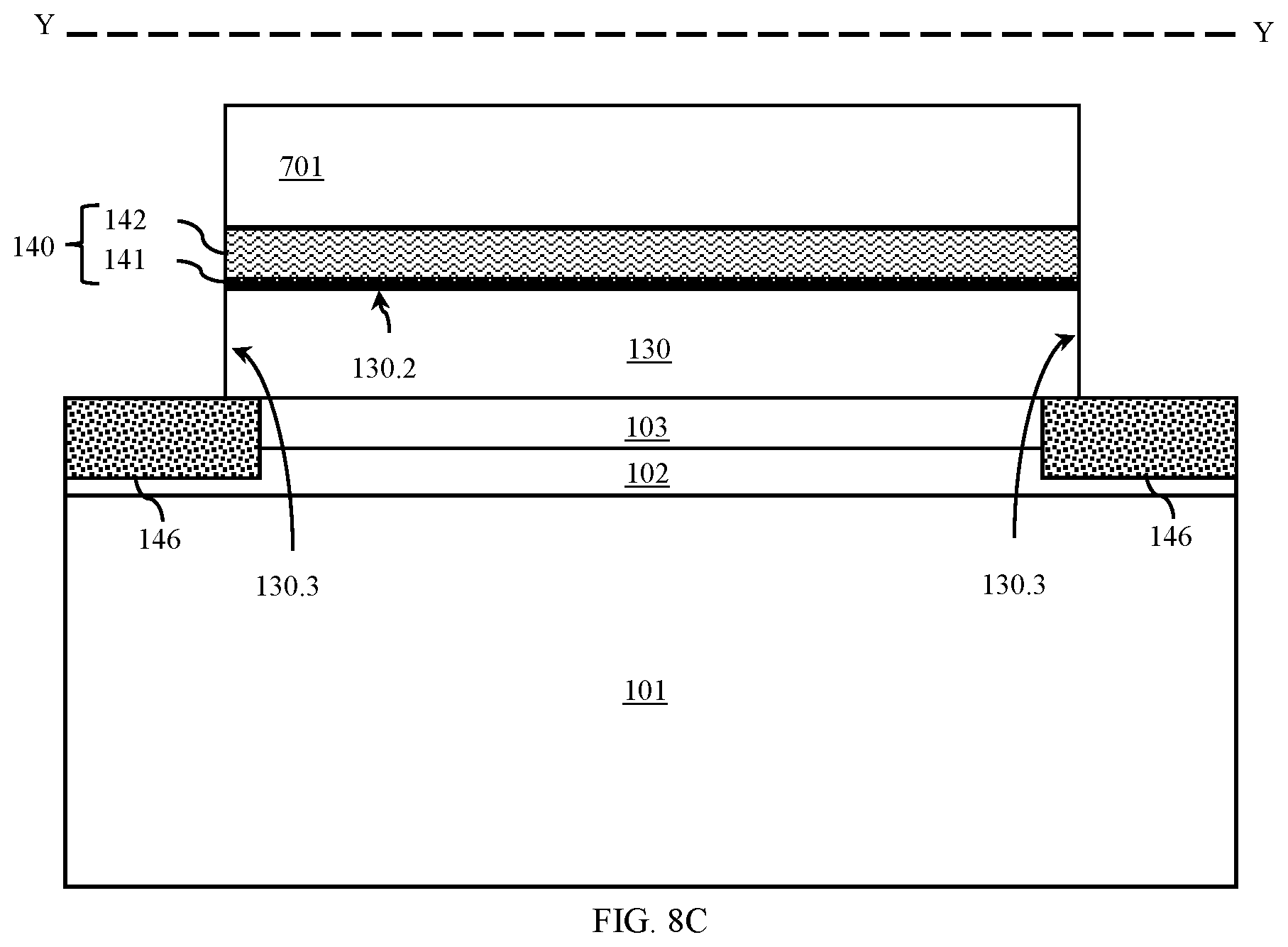 Patent US12615803 Figure 11 – Transistor with a primary gate wrapping a floating secondary gate