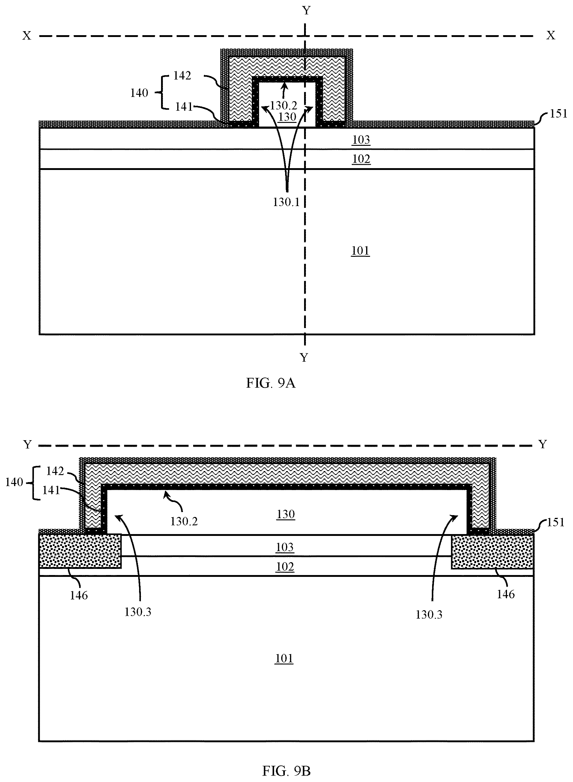 Patent US12615803 Figure 12 – Transistor with a primary gate wrapping a floating secondary gate