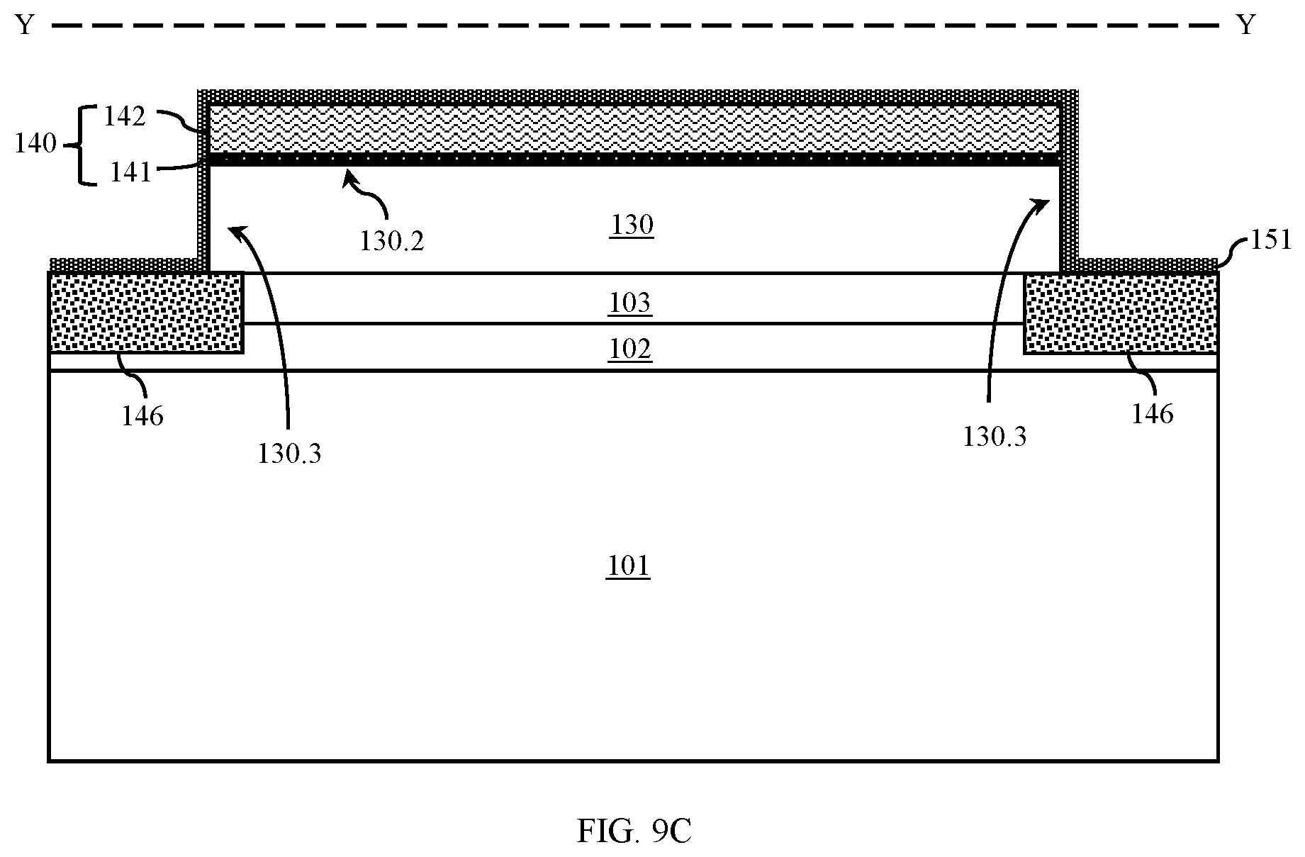 Patent US12615803 Figure 13 – Transistor with a primary gate wrapping a floating secondary gate