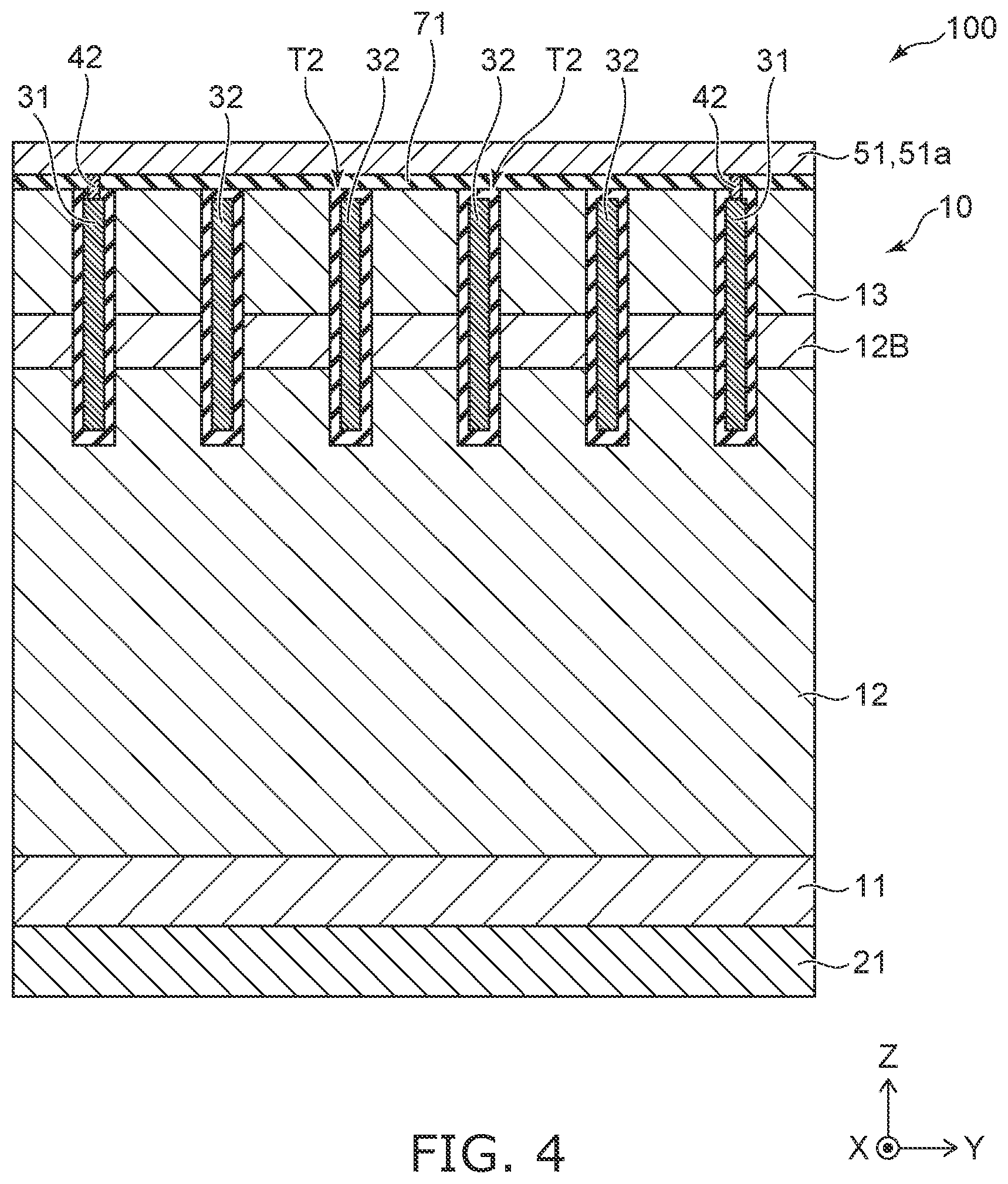 Patent US12615820 Figure 4 – IGBT device with electrode pads of varied shape to discriminate pads in chip operation and testing