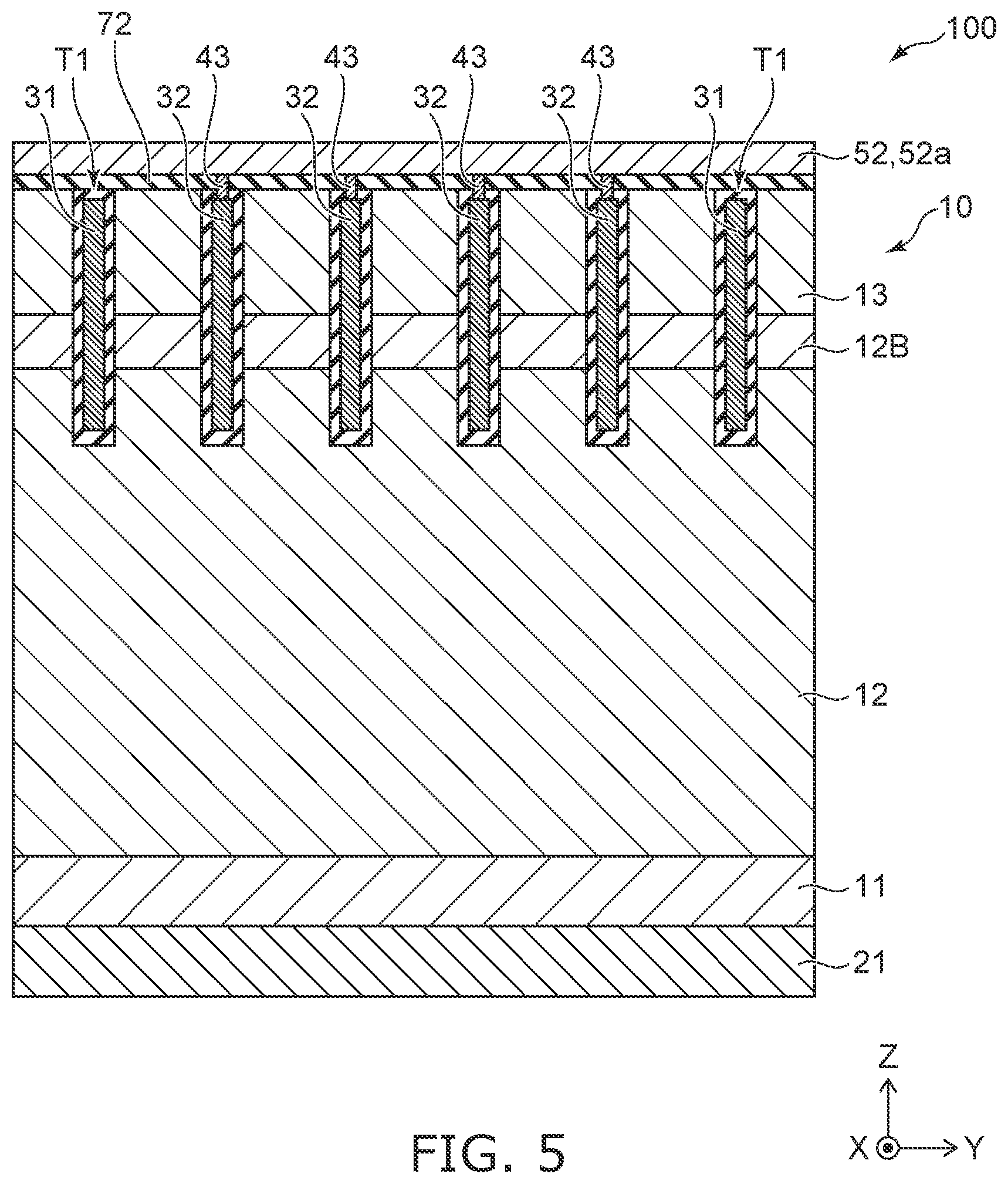 Patent US12615820 Figure 5 – IGBT device with electrode pads of varied shape to discriminate pads in chip operation and testing