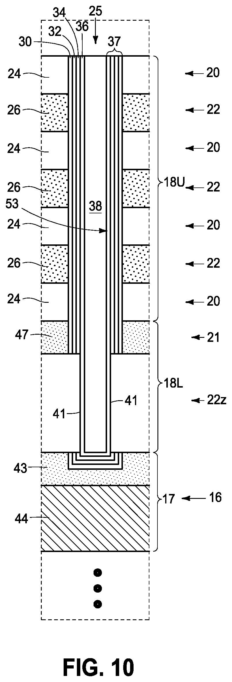 Patent US12615821 Figure 7 – Memory array and method used in forming a memory array comprising strings of memory cells