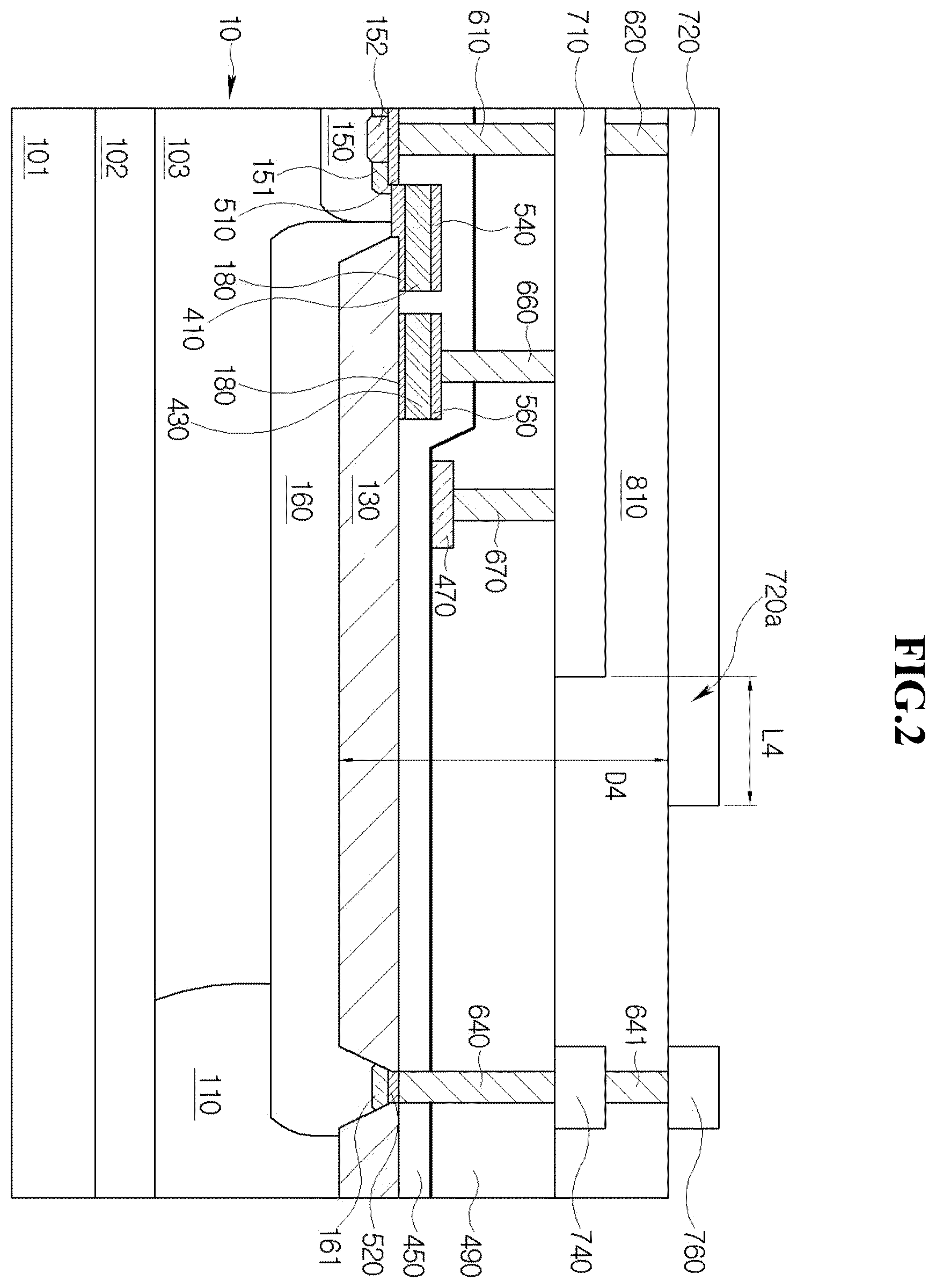 Patent US12615829 Figure 2 – Semiconductor device with field plate structures