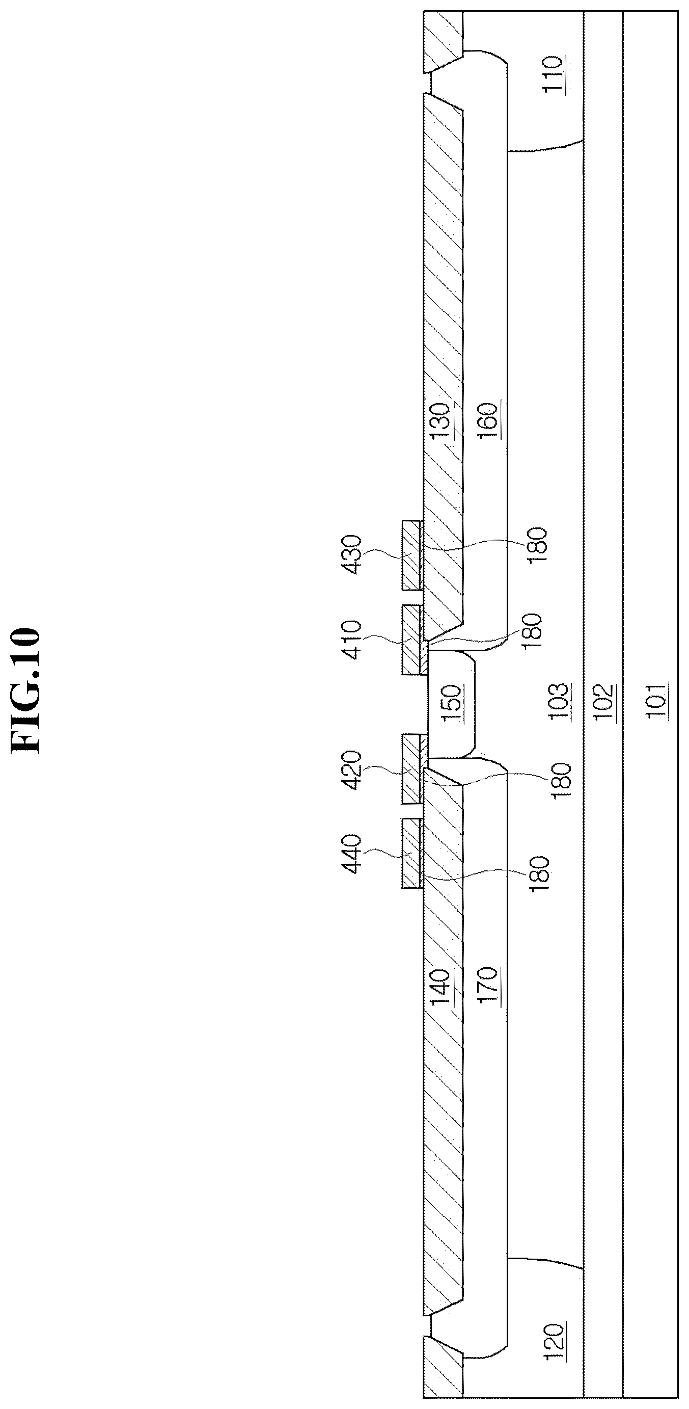 Patent US12615829 Figure 10 – Semiconductor device with field plate structures