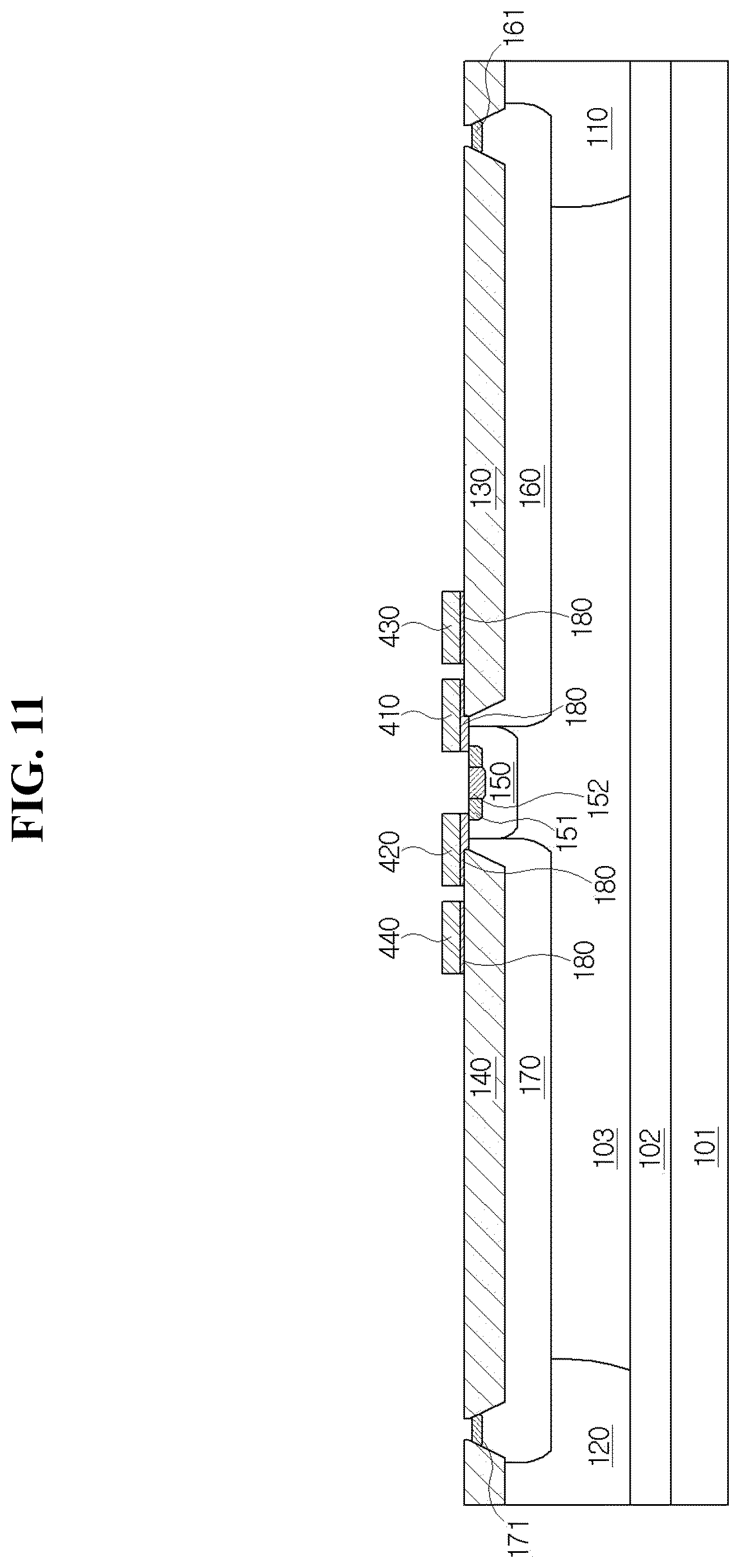 Patent US12615829 Figure 11 – Semiconductor device with field plate structures
