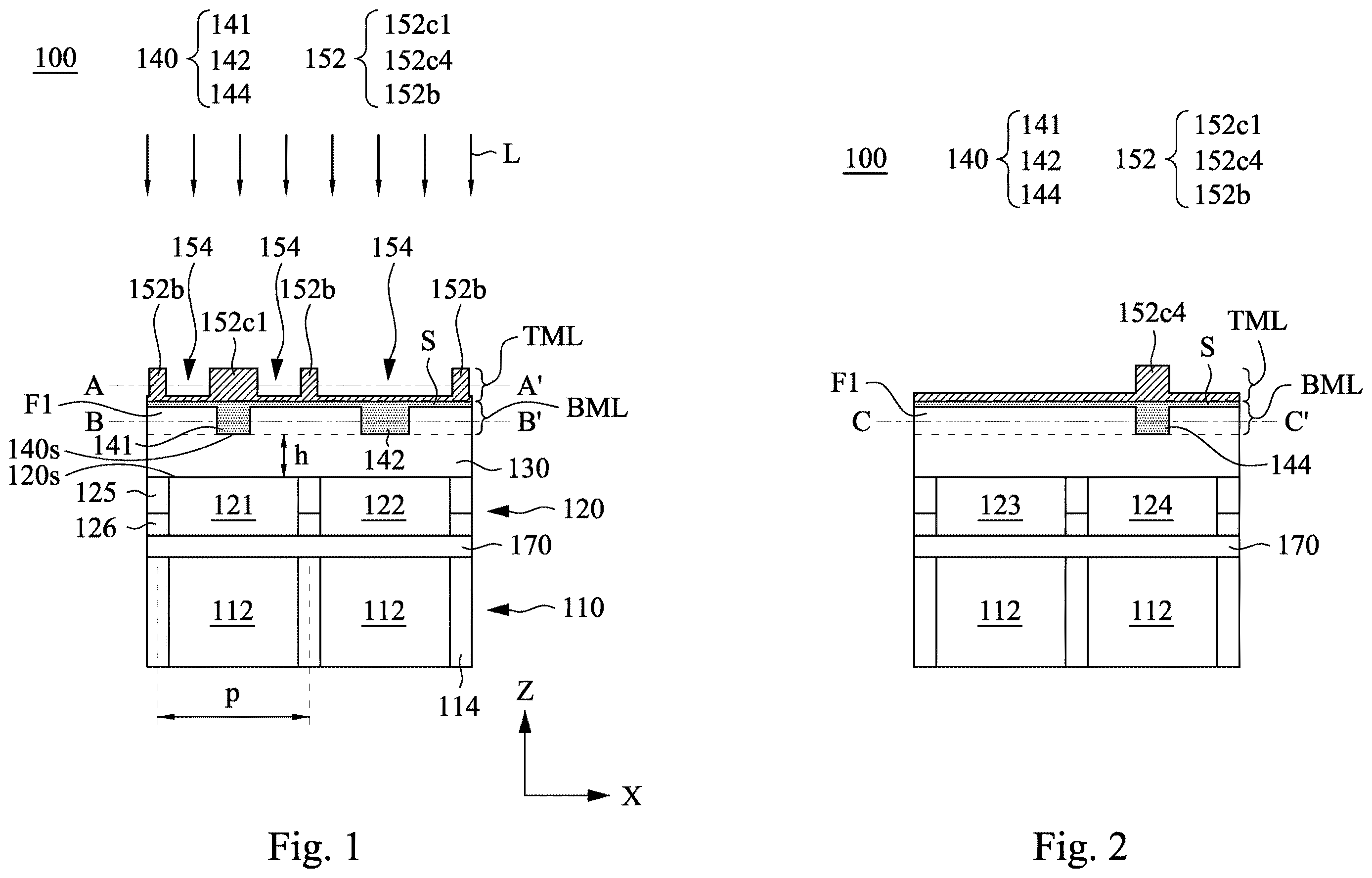 Patent US12615866 Figure 1 – Optical device