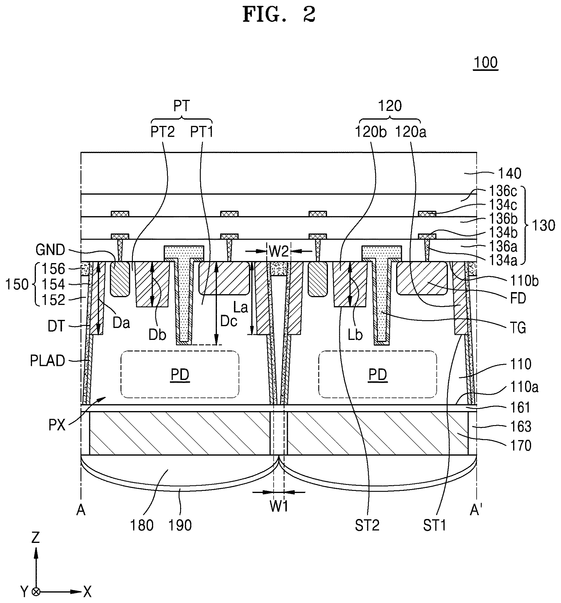Patent US12615869 Figure 2 – Image sensor