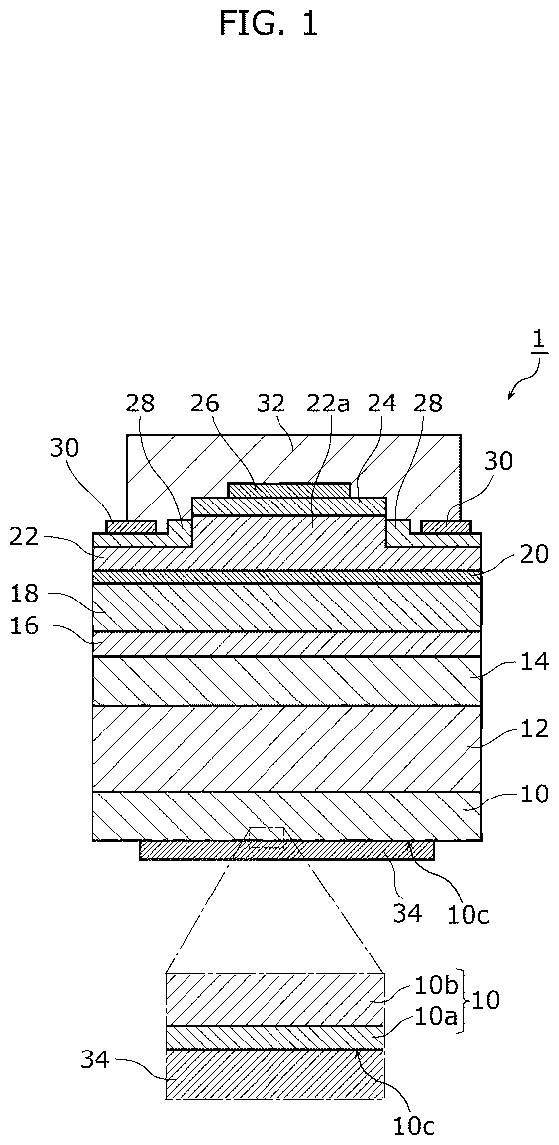 Patent US12615885 Figure 1 – Nitride-based semiconductor light-emitting element and manufacturing method thereof