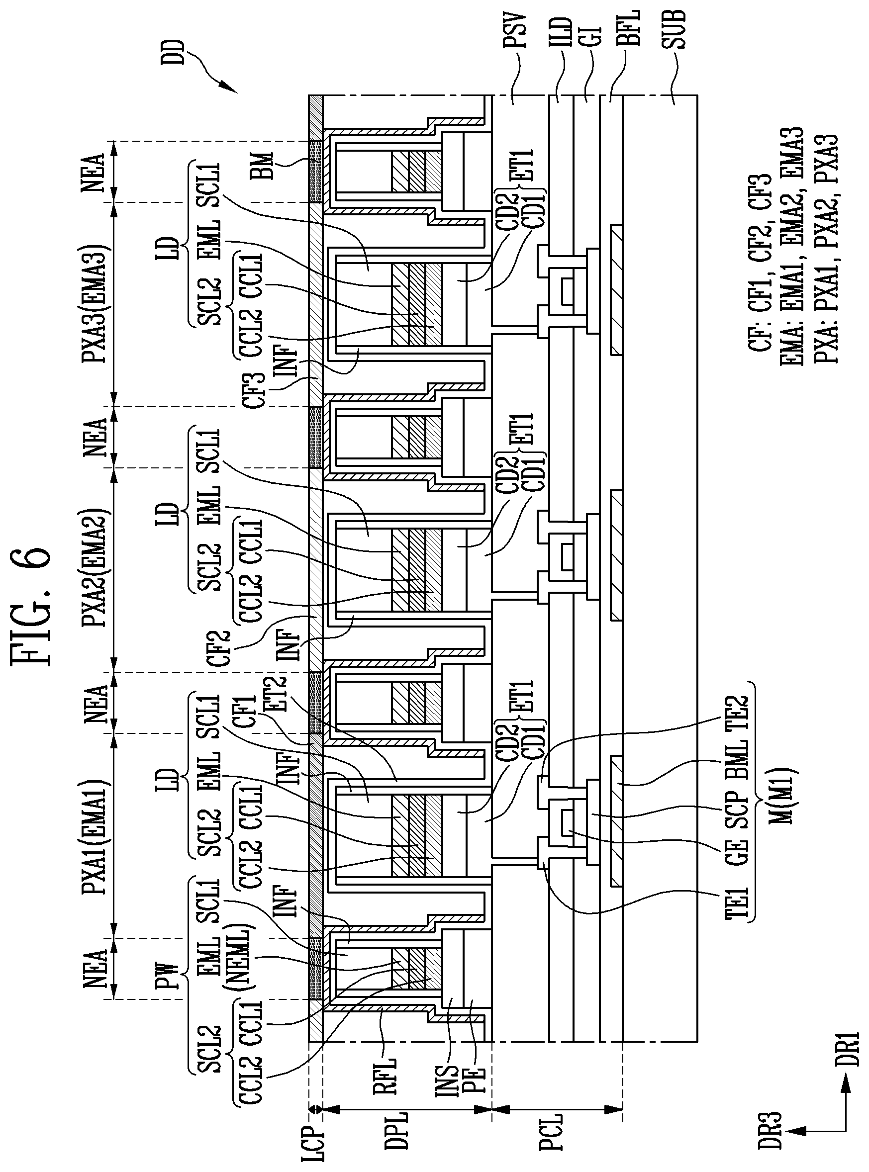Patent US12615900 Figure 6 – Display device and method of manufacturing the same