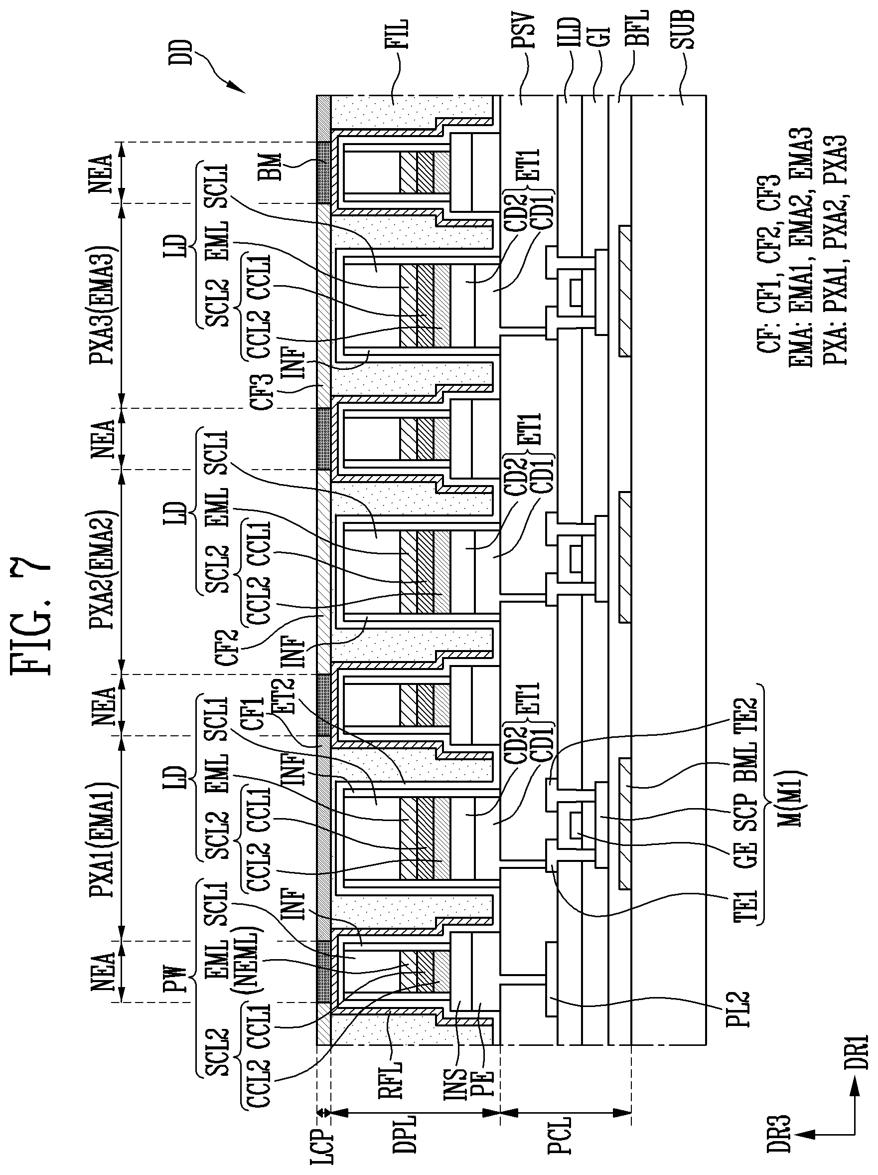 Patent US12615900 Figure 7 – Display device and method of manufacturing the same