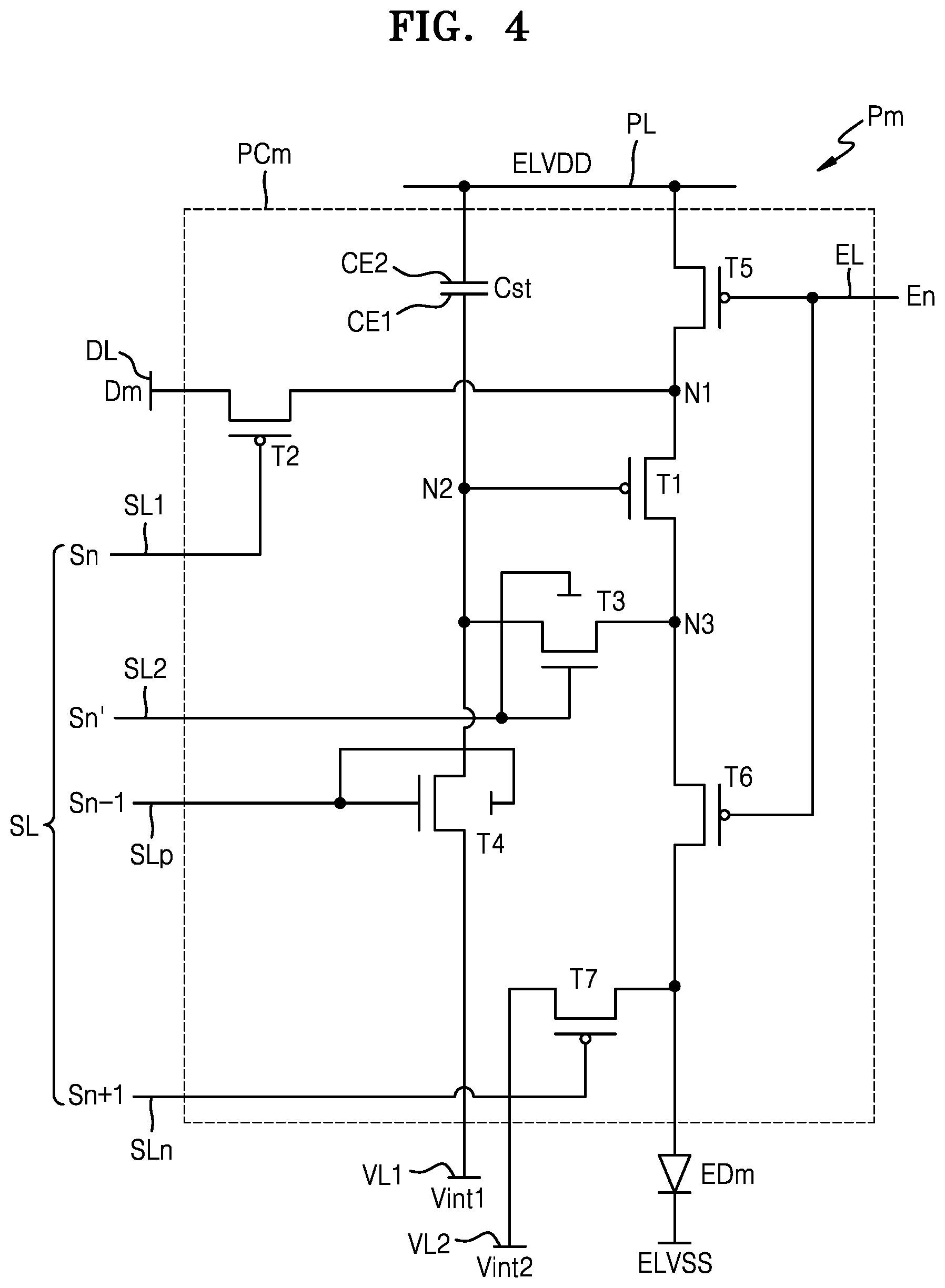 Patent US12615915 Figure 4 – Display device including shift area, main display area and extended display area