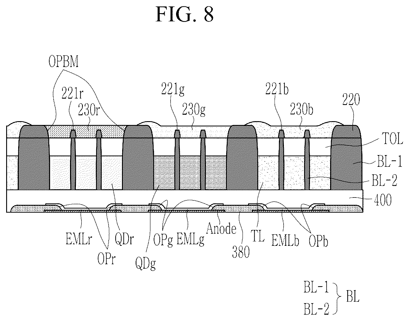 Patent US12615927 Figure 8 – Light emitting display device and vehicle including the same