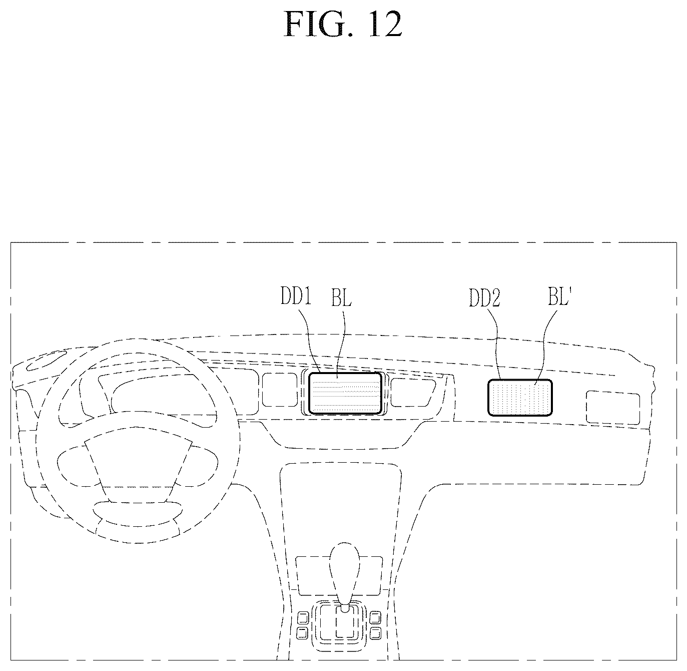 Patent US12615927 Figure 12 – Light emitting display device and vehicle including the same