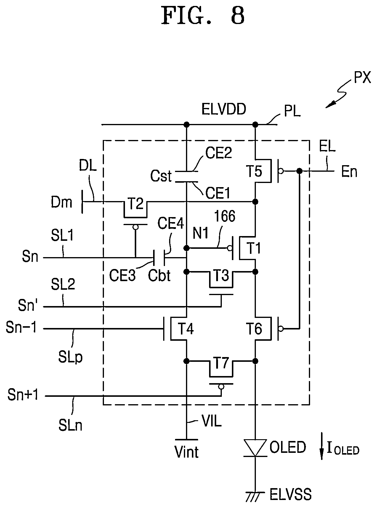 Patent US12615936 Figure 8 – Display device including a common power supply line disposed in a peripheral area and overlapping a fan-out part