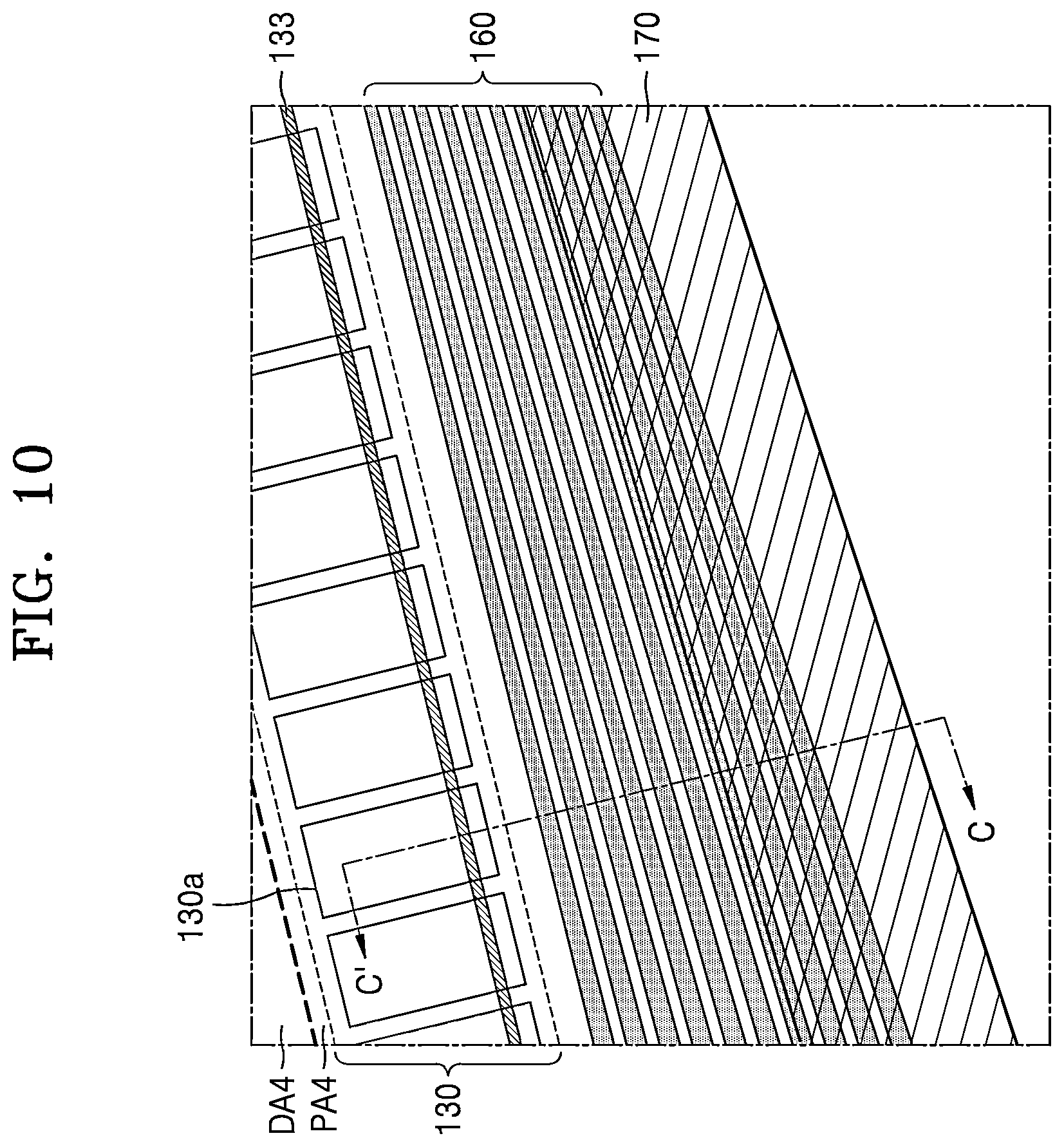 Patent US12615936 Figure 10 – Display device including a common power supply line disposed in a peripheral area and overlapping a fan-out part