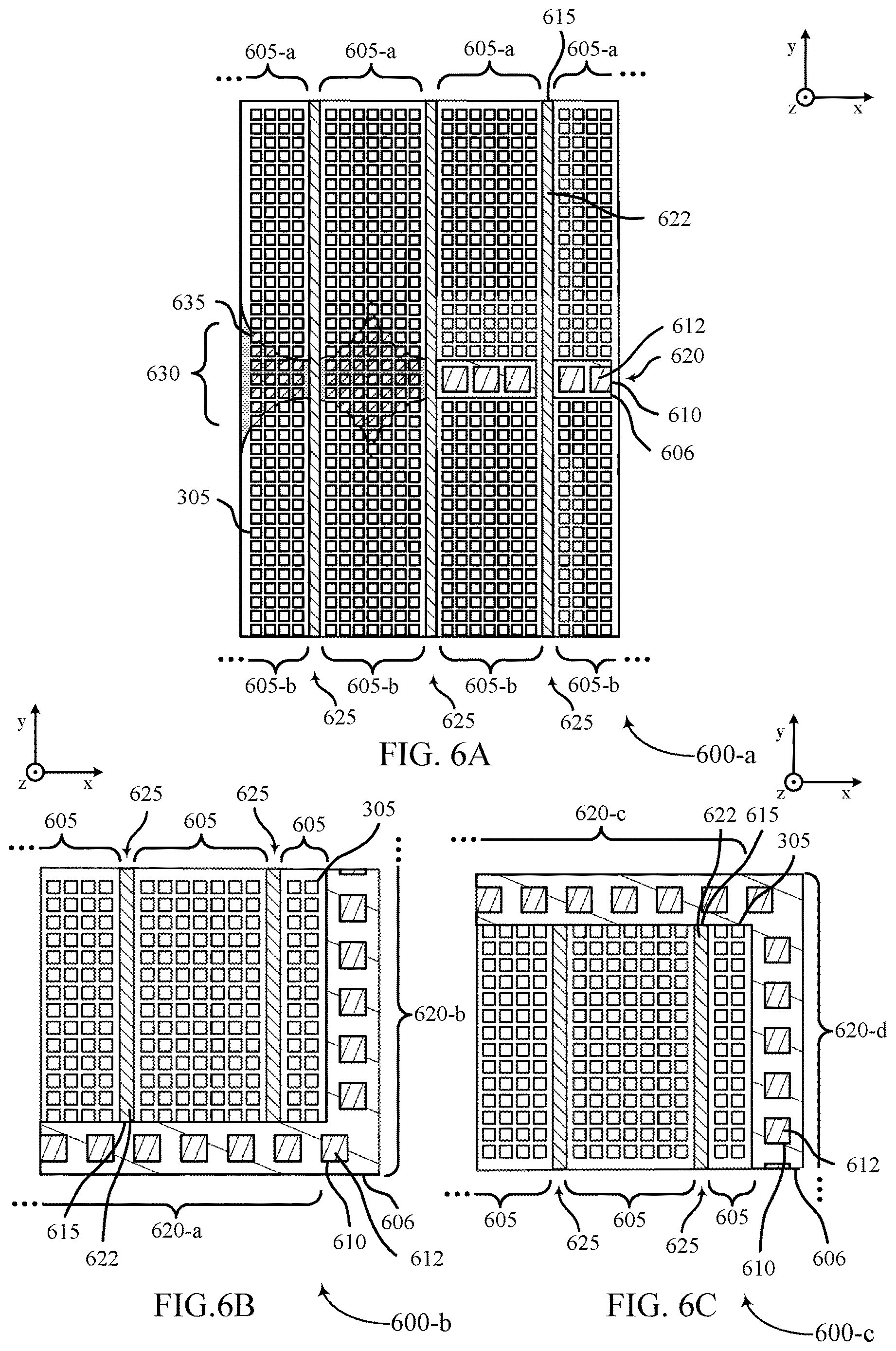 Patent US12616007 Figure 6 – Isolation regions within a memory die
