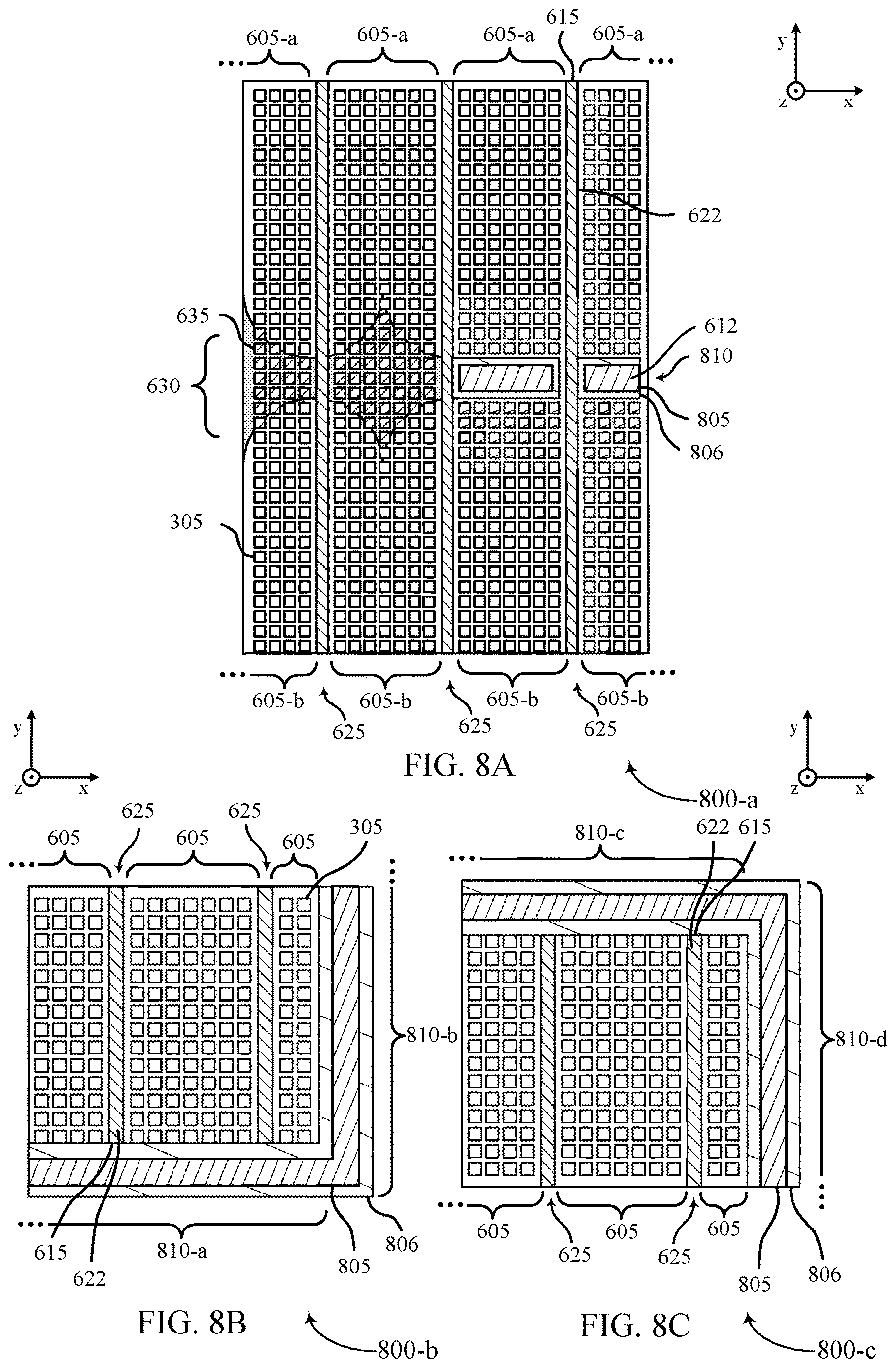 Patent US12616007 Figure 8 – Isolation regions within a memory die